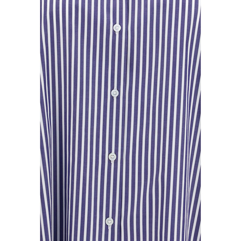 Max Mara Blue Cotton Pattern Shirt Max Mara