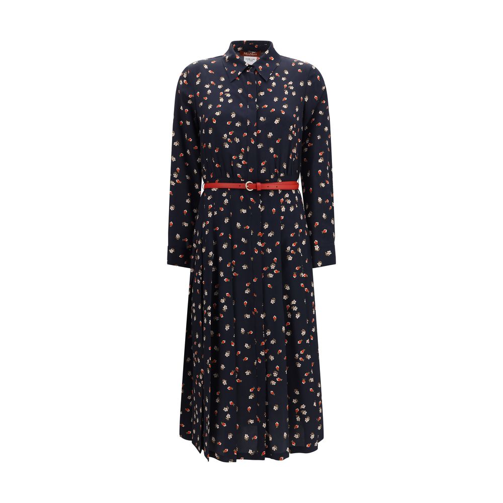Max Mara Blue Silk Casual Dress Max Mara