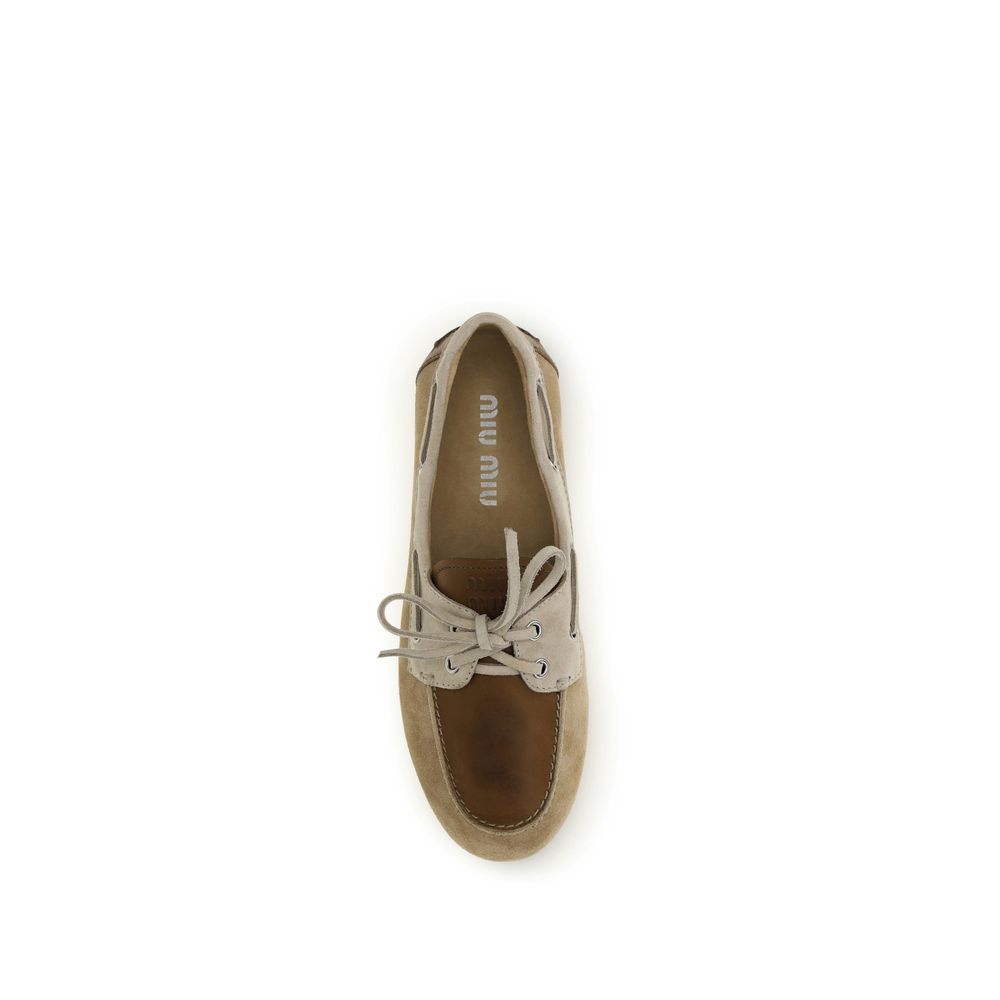Miu Miu Multicolor Calf Leather Bos Taurus Slip-On Loafers Miu Miu
