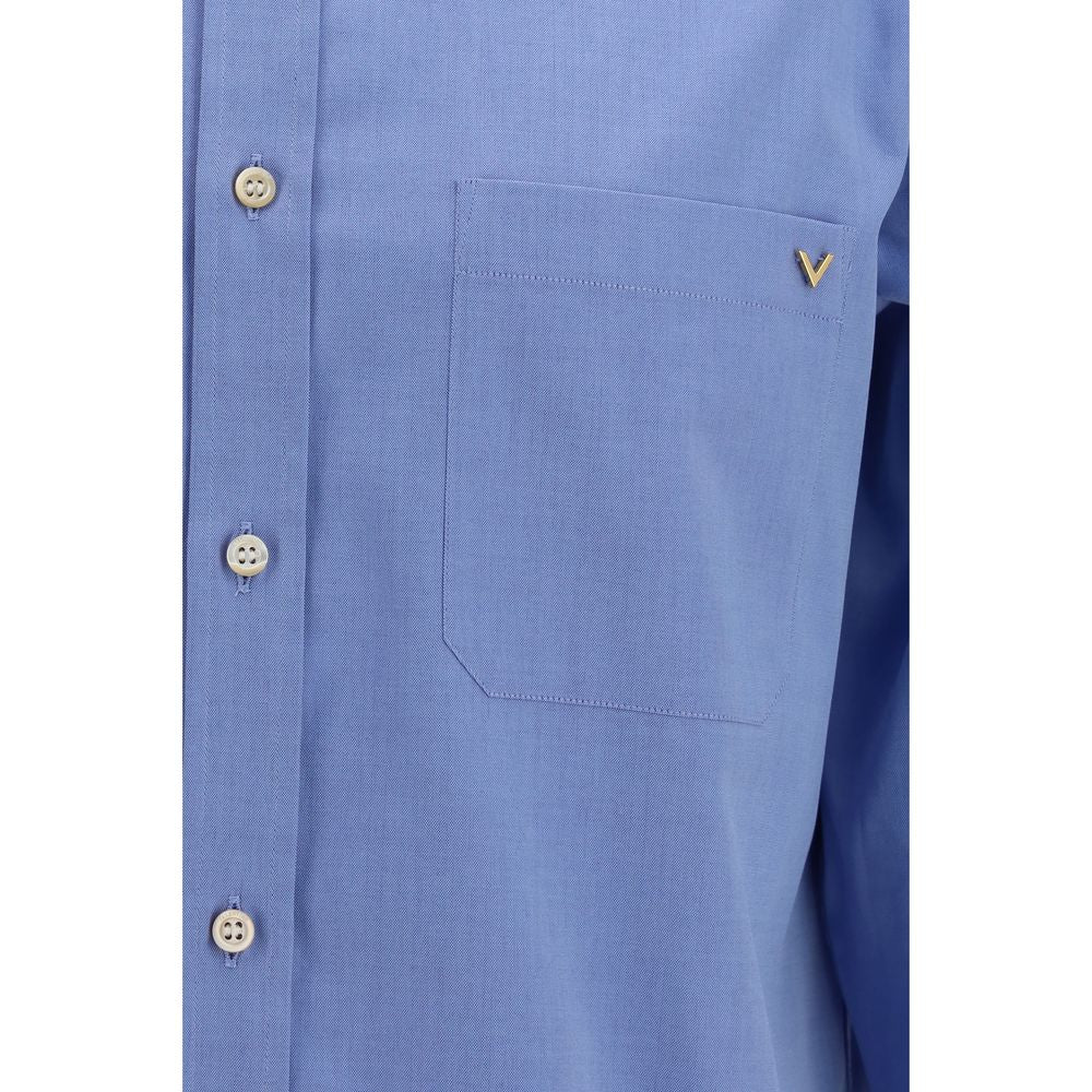 Valentino Garavani Blue Cotton Shirt Valentino Garavani