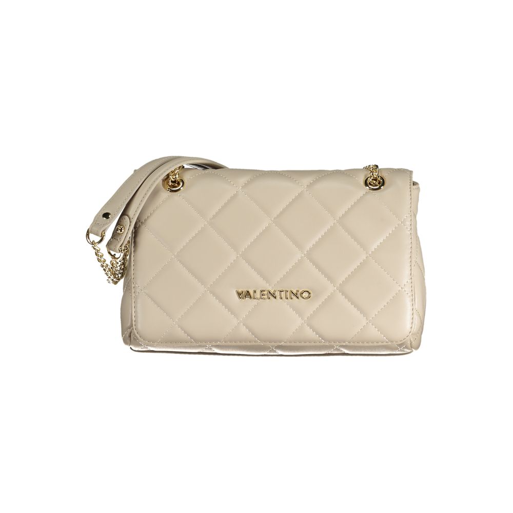 Valentino Beige Polyurethane Women's Bag with Chain Handles and Pockets Valentino
