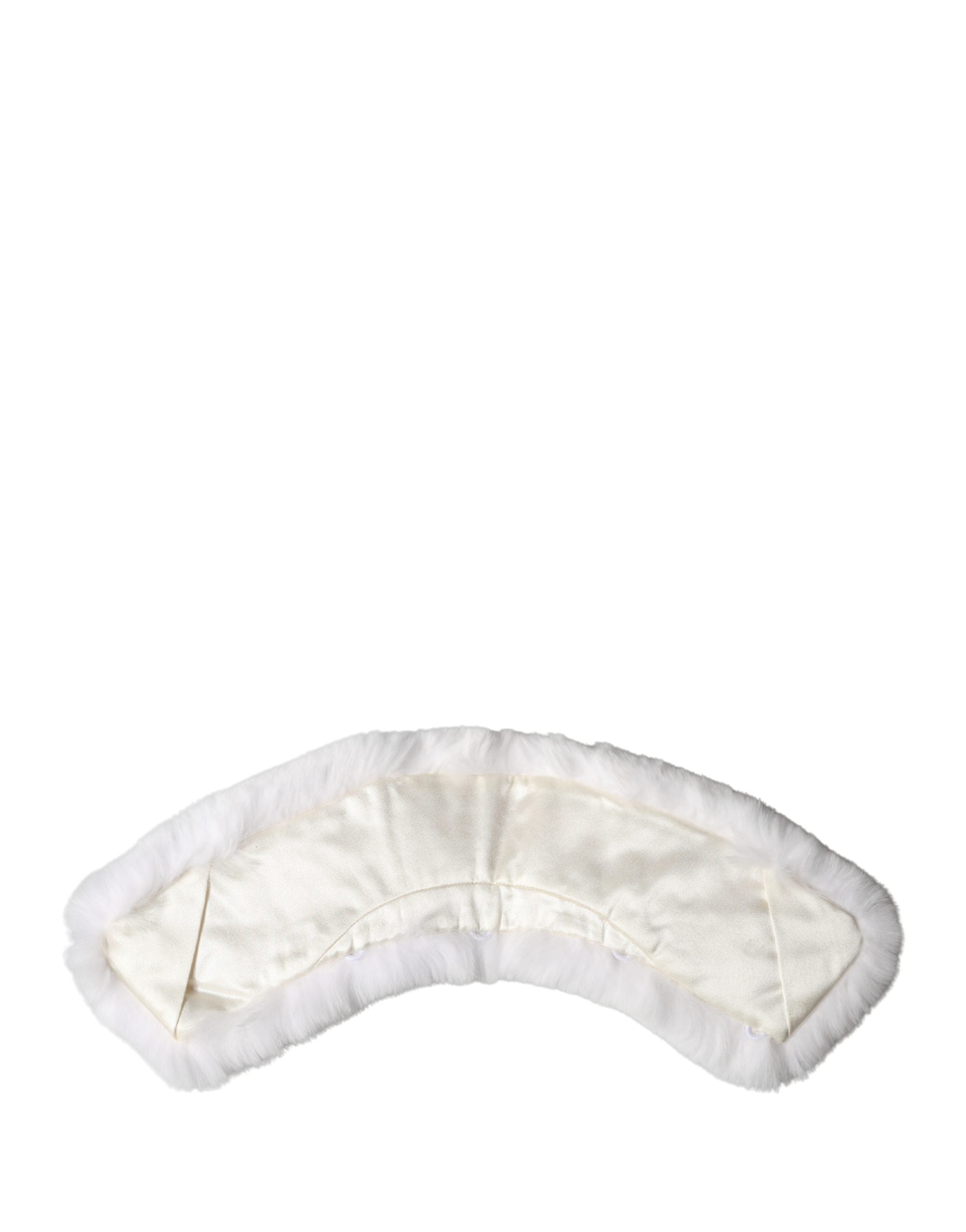 Dolce & Gabbana White Fur Shoulder Collar Wrap Shawl Scarf Dolce & Gabbana