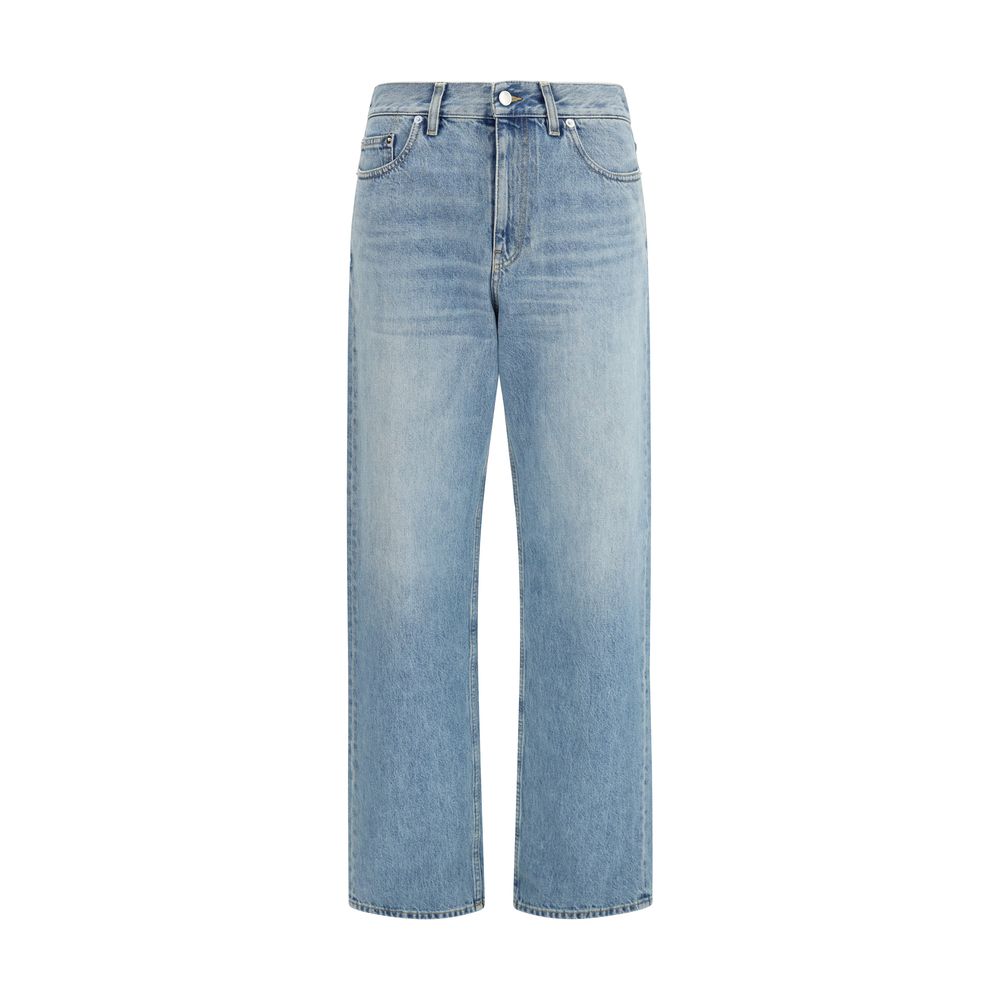 Gucci Blue Cotton Straight-Leg Jeans Gucci