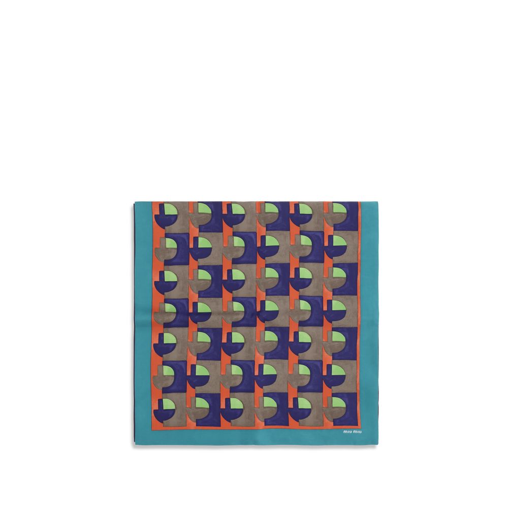 Miu Miu Multicolor Silk Scarf Miu Miu
