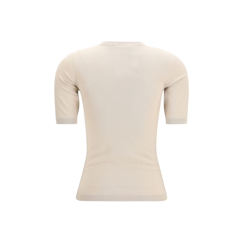 Max Mara Beige Viscose T-Shirt Max Mara
