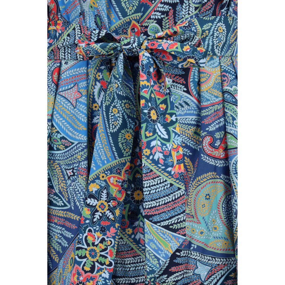 Etro Blue Cotton Casual Dress Etro