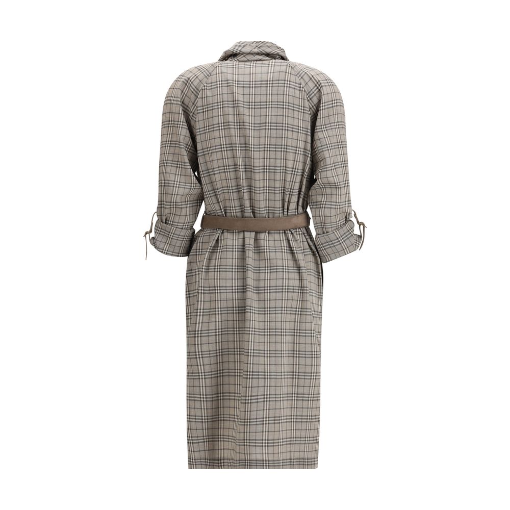Burberry Gray Wool Casual Dress Burberry