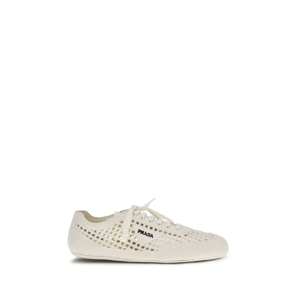 Prada Beige Fabric Low Top Sneakers Prada