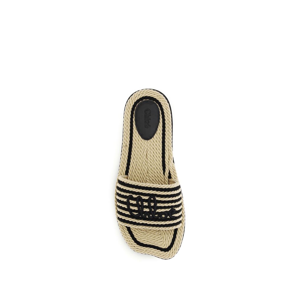 Chloé Multicolor Lamb Ovis Aries Aries Flat Sandals Chloé