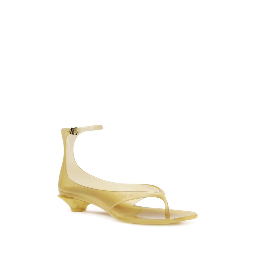 Chloé Beige Polyurethane Flat Sandals Chloé