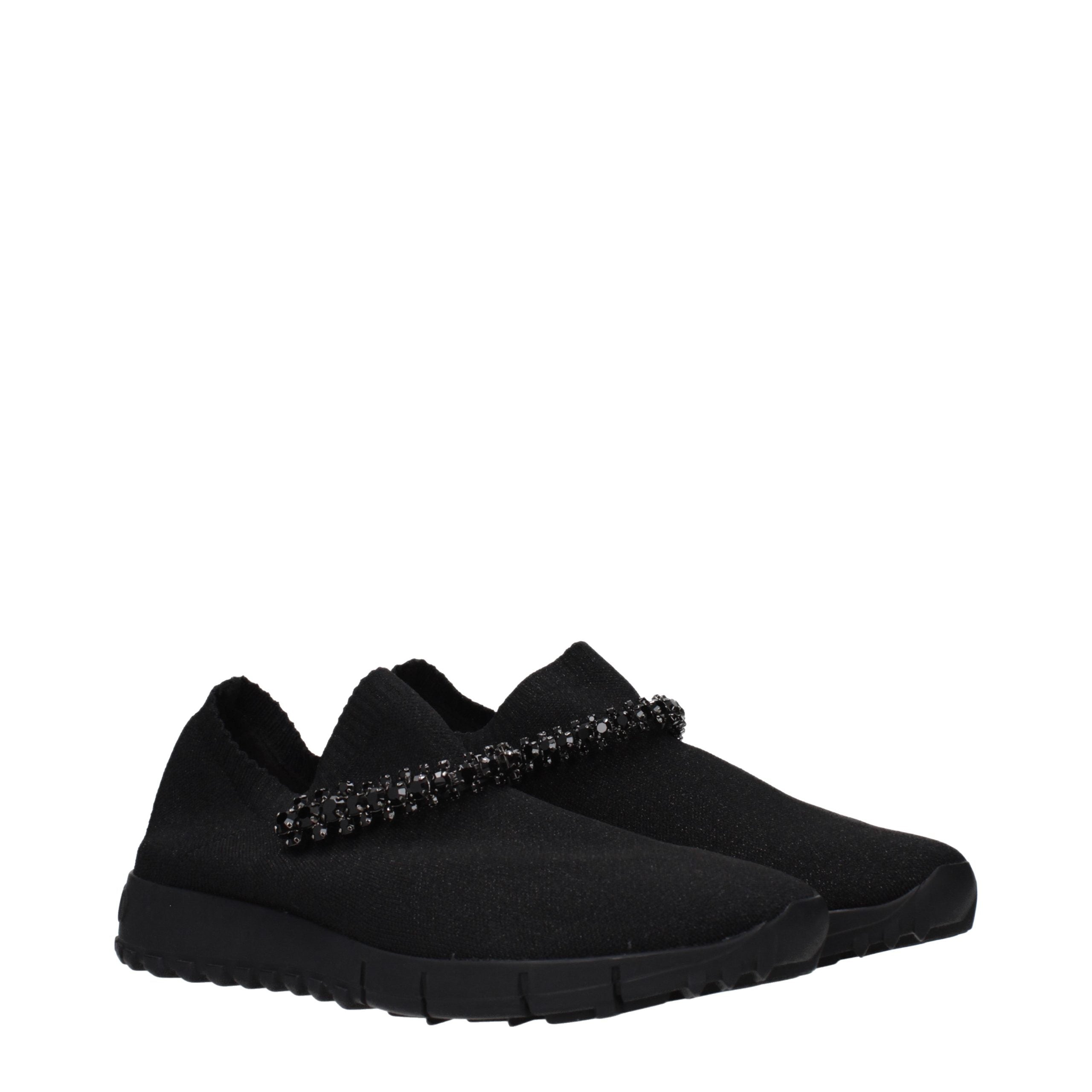 Jimmy Choo Black Fabric Slip-On Loafers Jimmy Choo