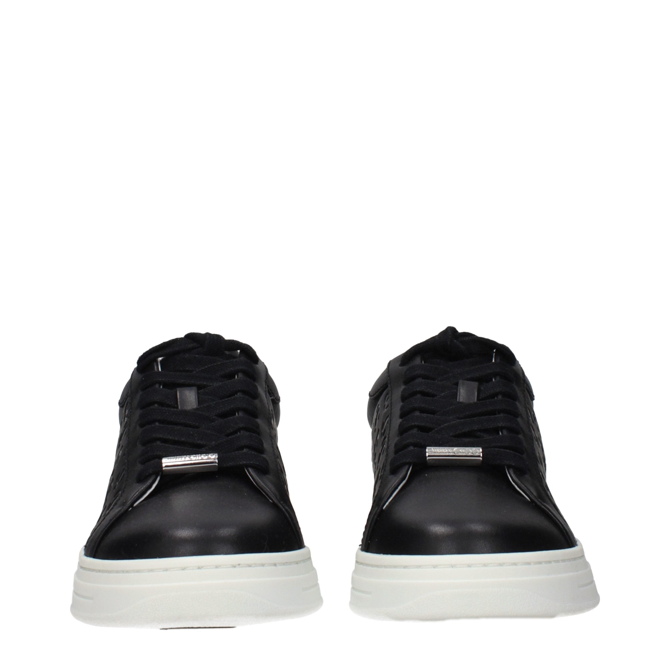 Jimmy Choo Black Leather Low Top Sneakers Jimmy Choo