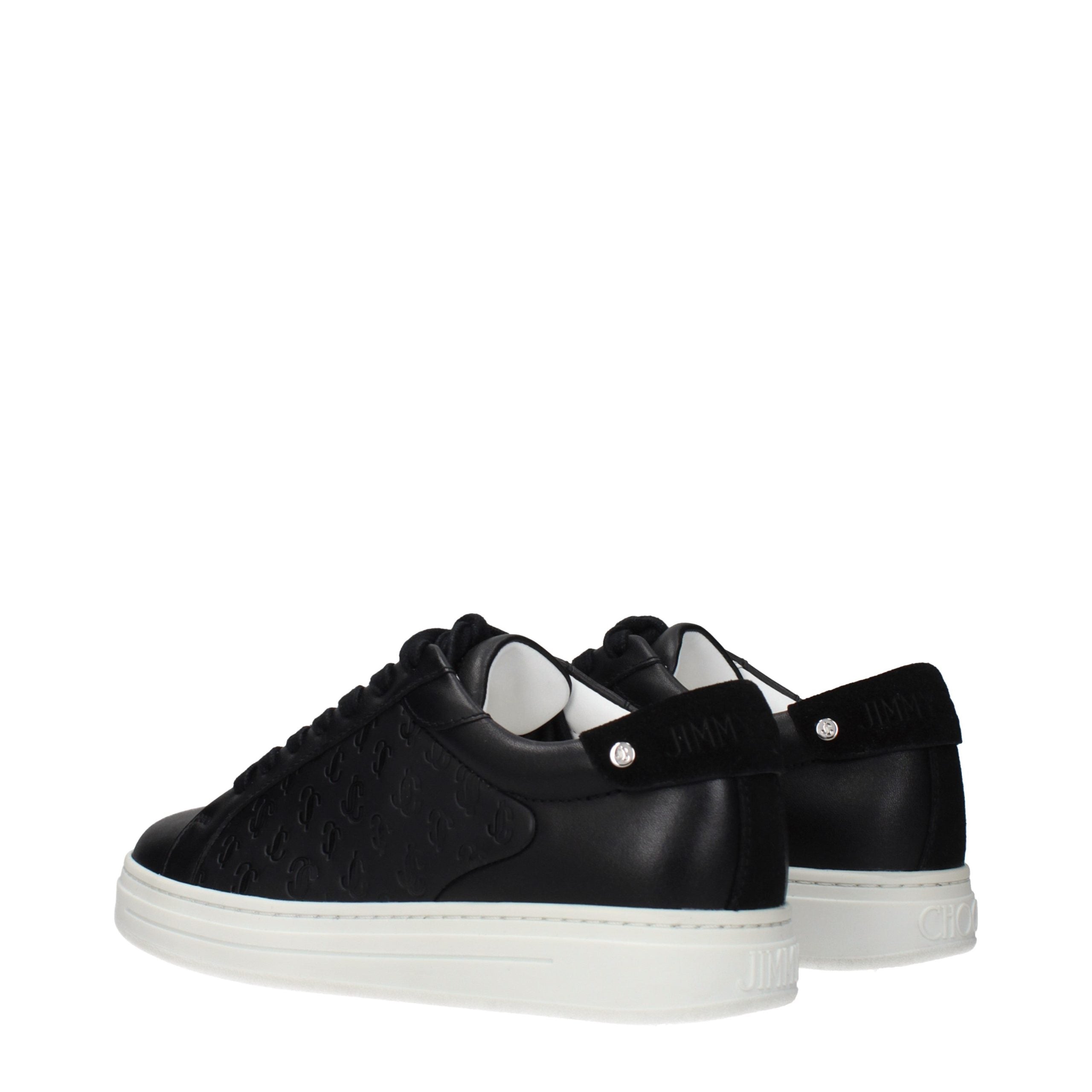 Jimmy Choo Black Leather Low Top Sneakers Jimmy Choo