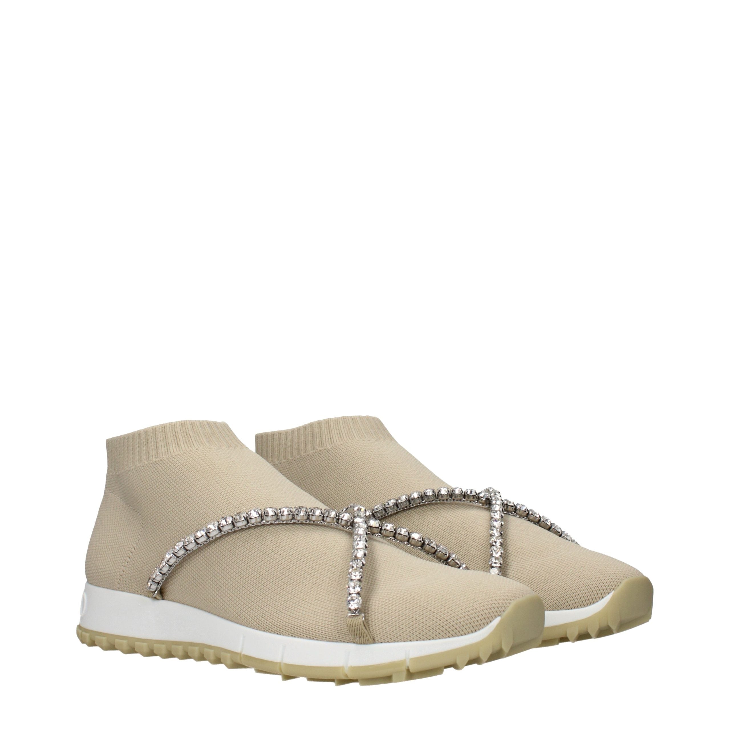 Jimmy Choo Beige Fabric Slip-On Loafers Jimmy Choo