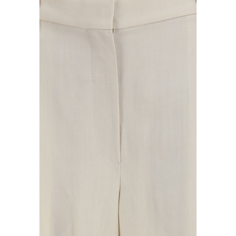 Brunello Cucinelli Beige Viscose Casual Pants Brunello Cucinelli