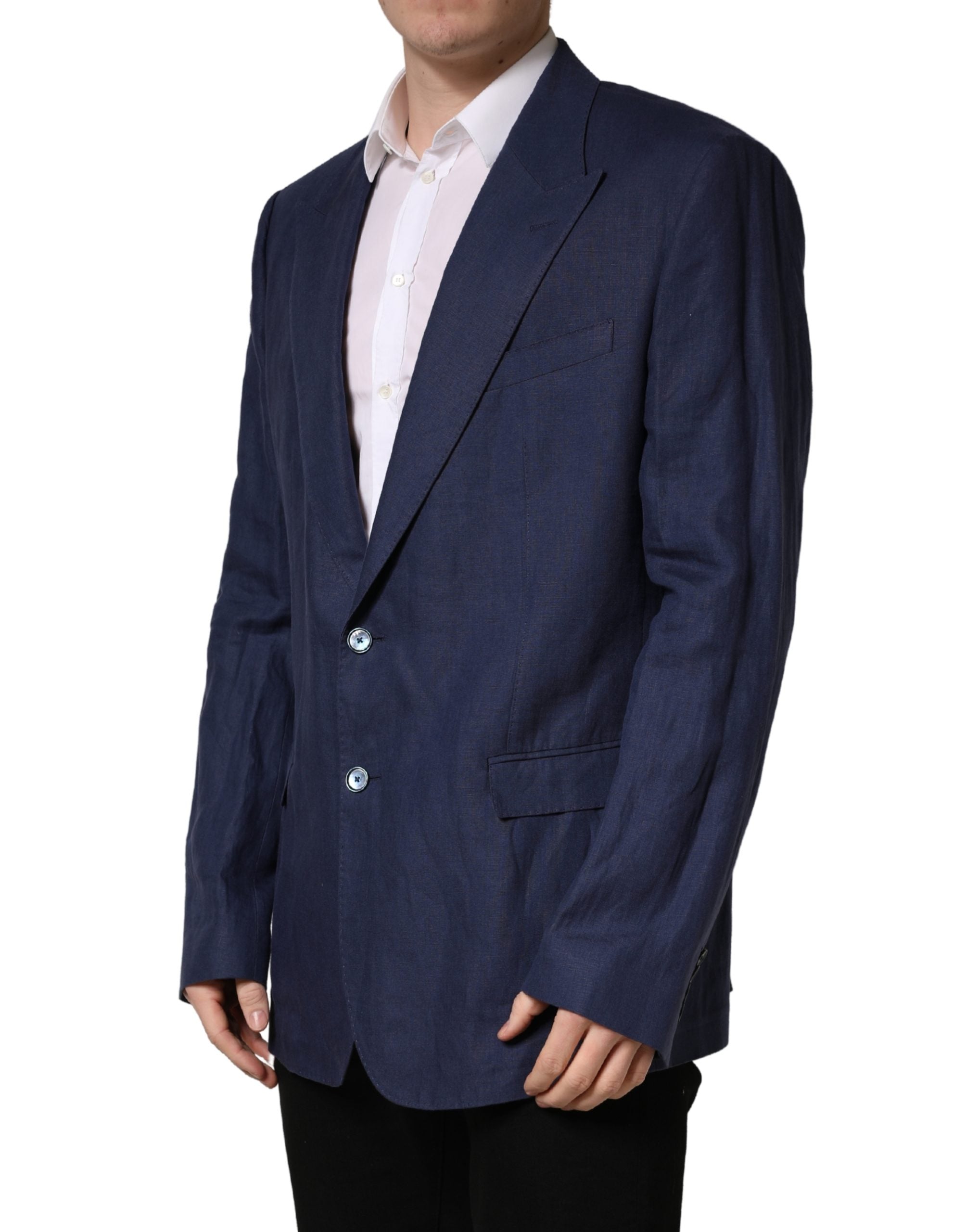 Dolce & Gabbana Blue Single Breasted 2 Button Suit Jacket Dolce & Gabbana