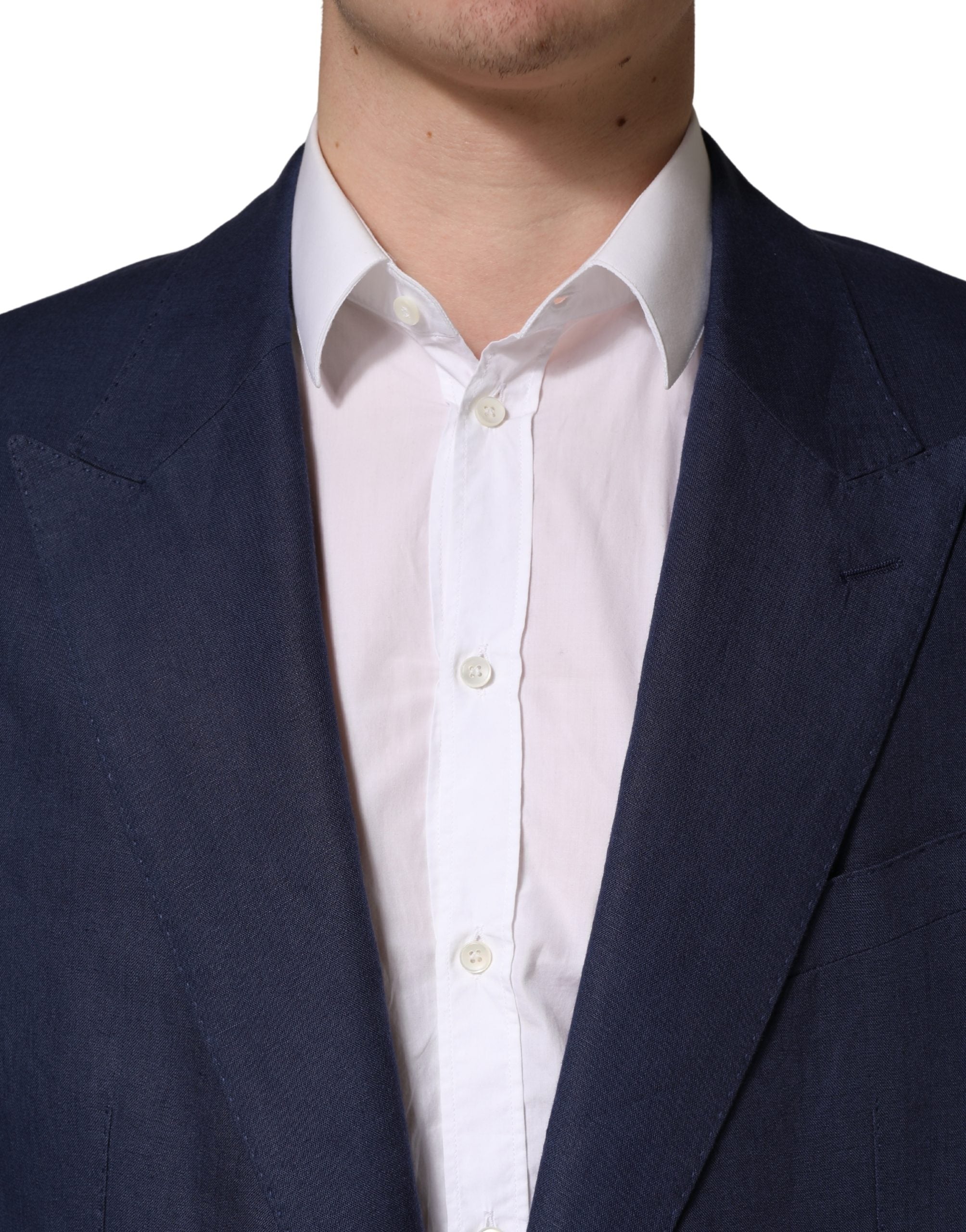 Dolce & Gabbana Blue Single Breasted 2 Button Suit Jacket Dolce & Gabbana