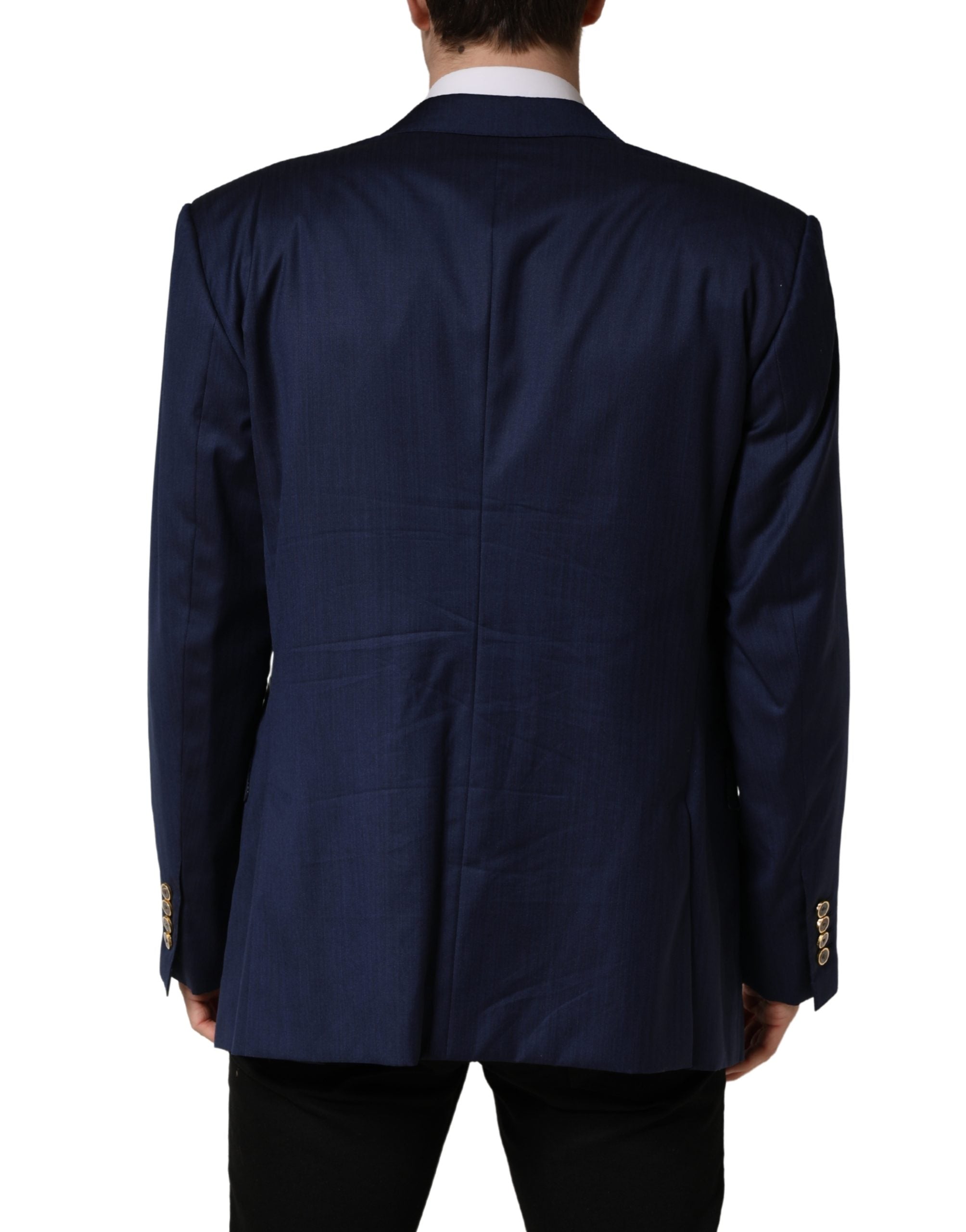 Dolce & Gabbana Blue Single Breasted 2 Button Suit Jacket Dolce & Gabbana