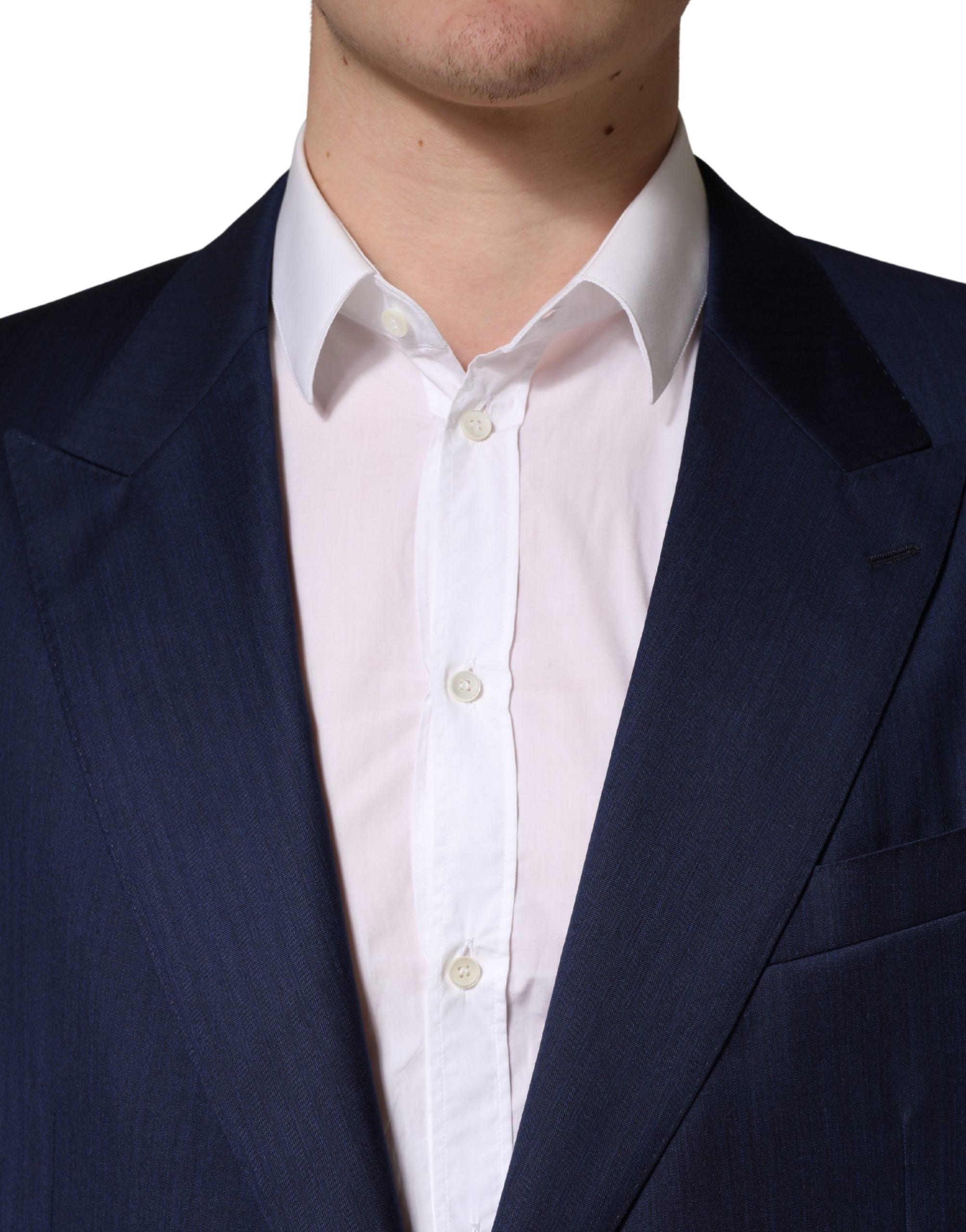 Dolce & Gabbana Blue Single Breasted 2 Button Suit Jacket Dolce & Gabbana