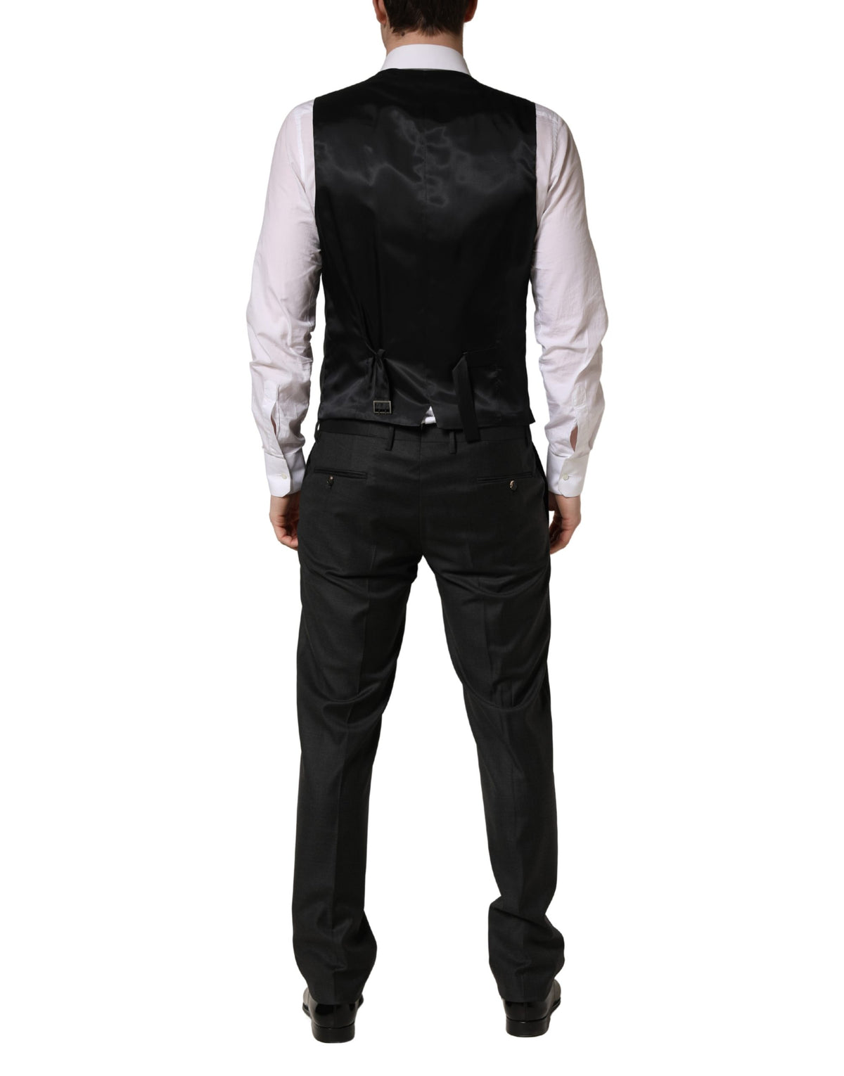Dolce & Gabbana Dark Gray Wool Slim Fit Formal 3 Piece Men Suit