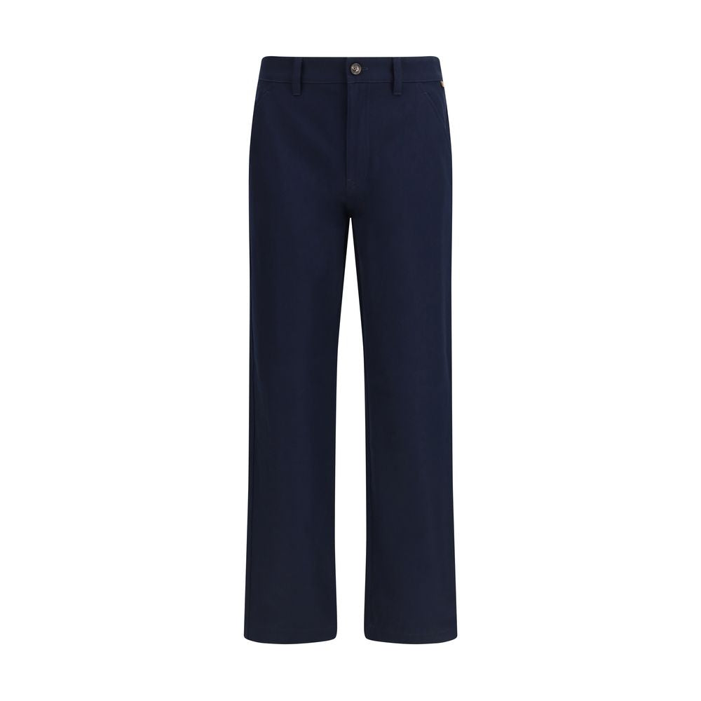 Burberry Blue Cotton Chino Pants Burberry