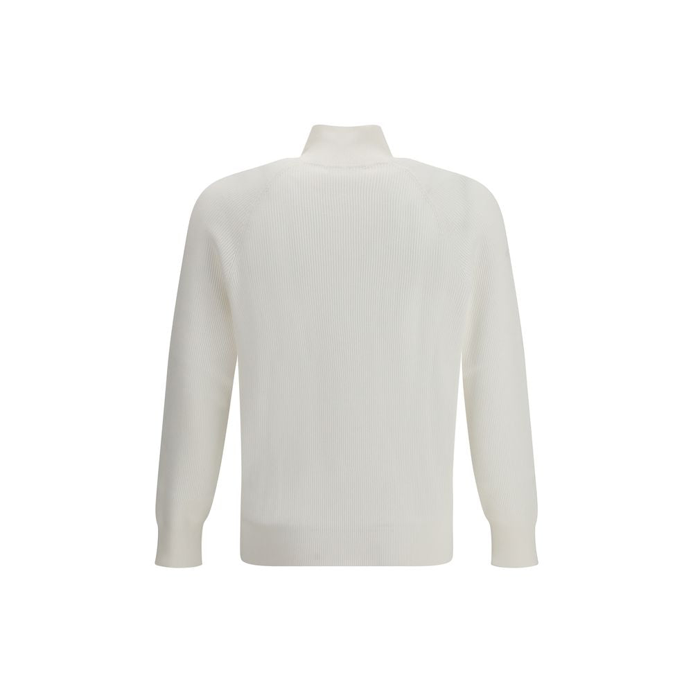Brunello Cucinelli White Cotton Sweatshirt Brunello Cucinelli