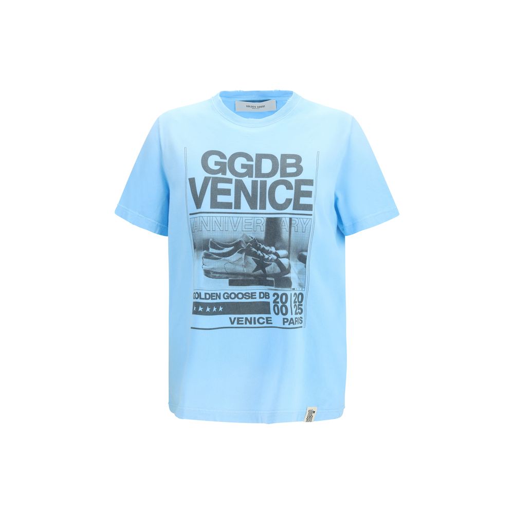 Golden Goose Blue Cotton T-Shirt Golden Goose
