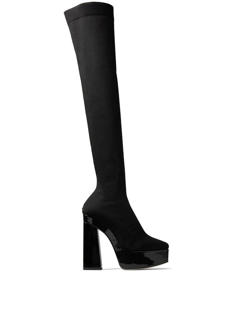 Jimmy Choo Black Fabric Over The Knee Jimmy Choo