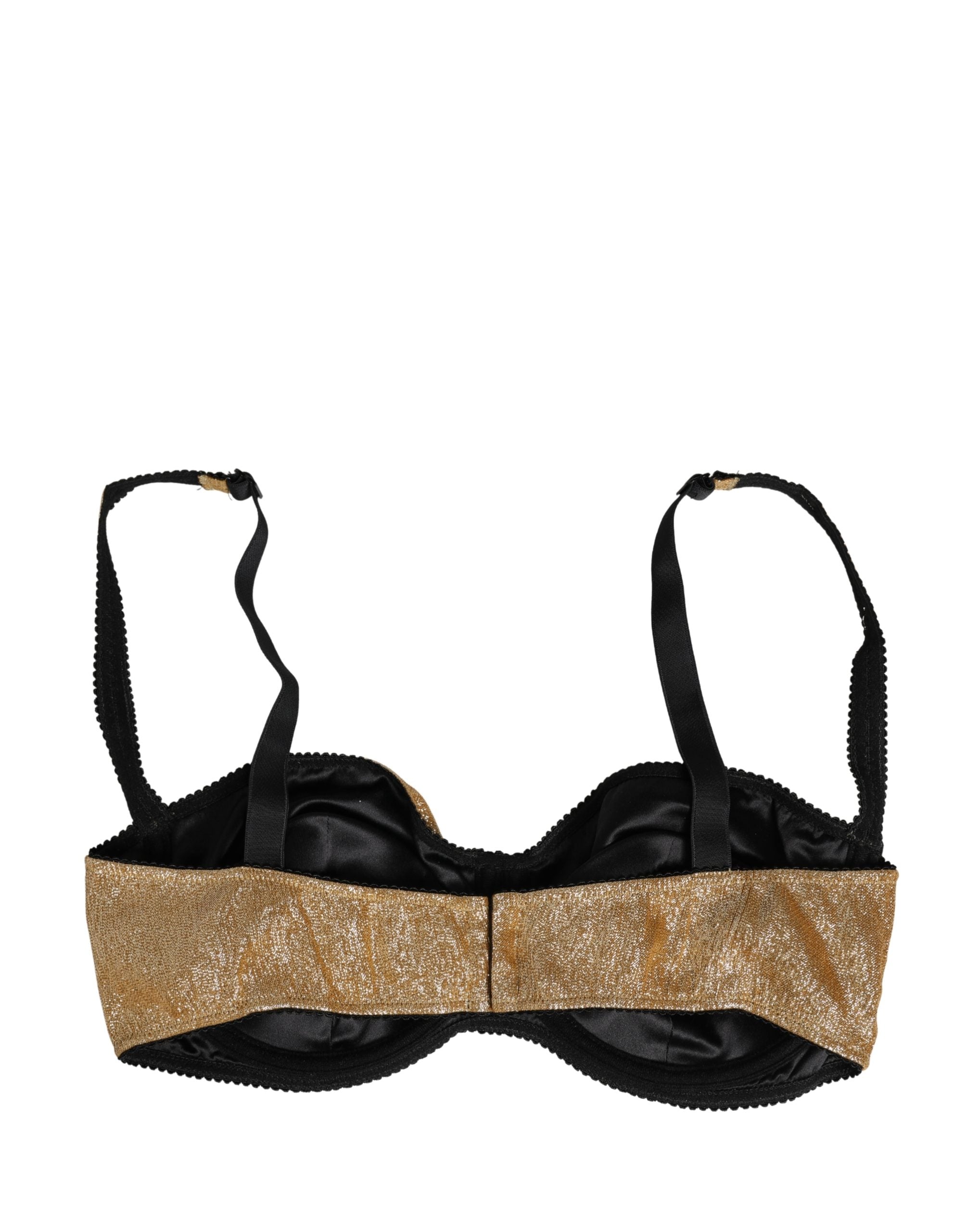 Dolce & Gabbana Gold Semi-Pad Underwire Balconette Bra Underwear Dolce & Gabbana