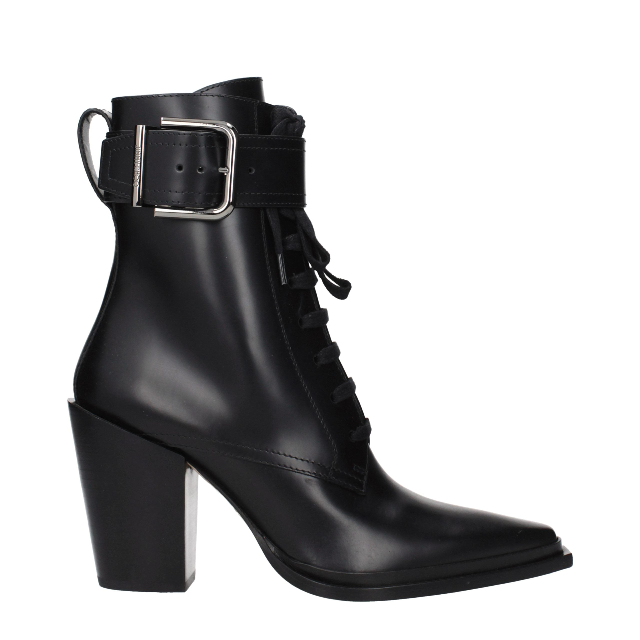 Jimmy Choo Black Leather Ankle Boots Jimmy Choo