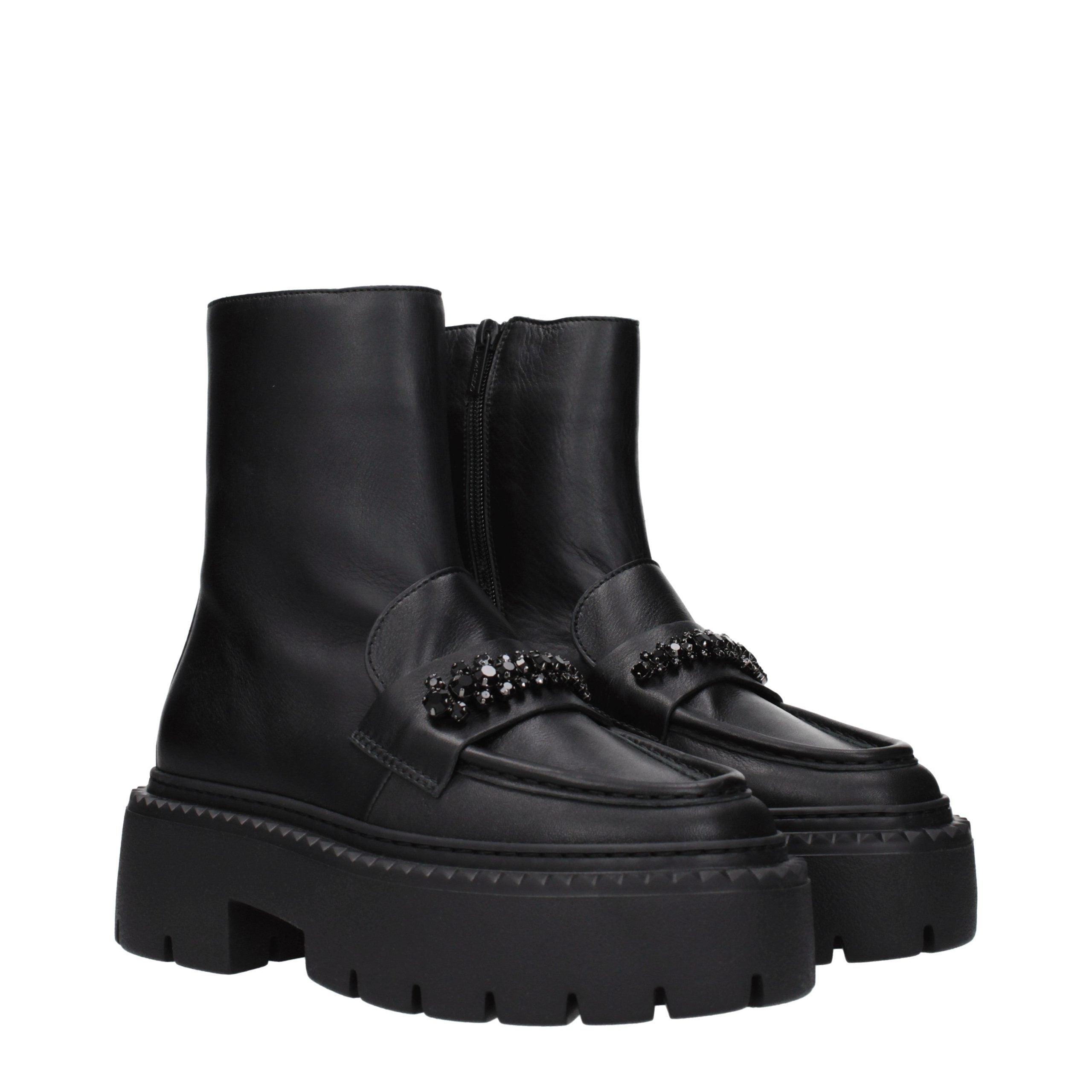 Jimmy Choo Black Leather Ankle Boots Jimmy Choo