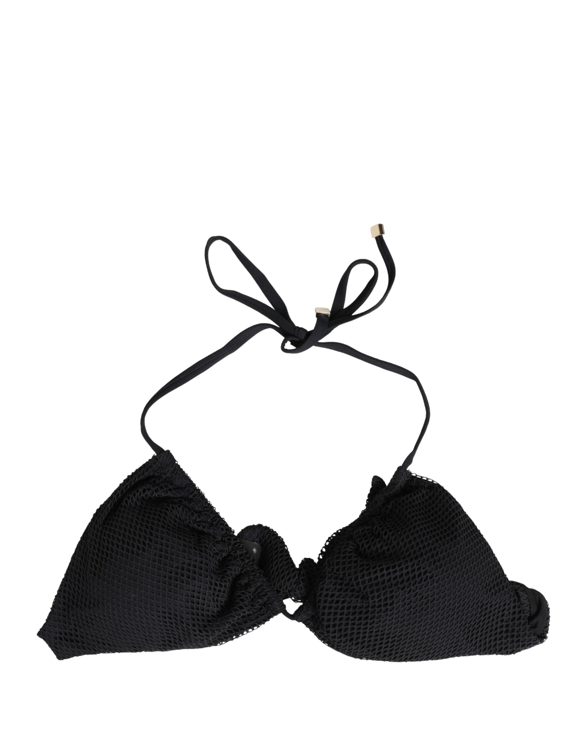 Dolce & Gabbana Black Padded Triangle Halter Bikini Top Swimwear Dolce & Gabbana