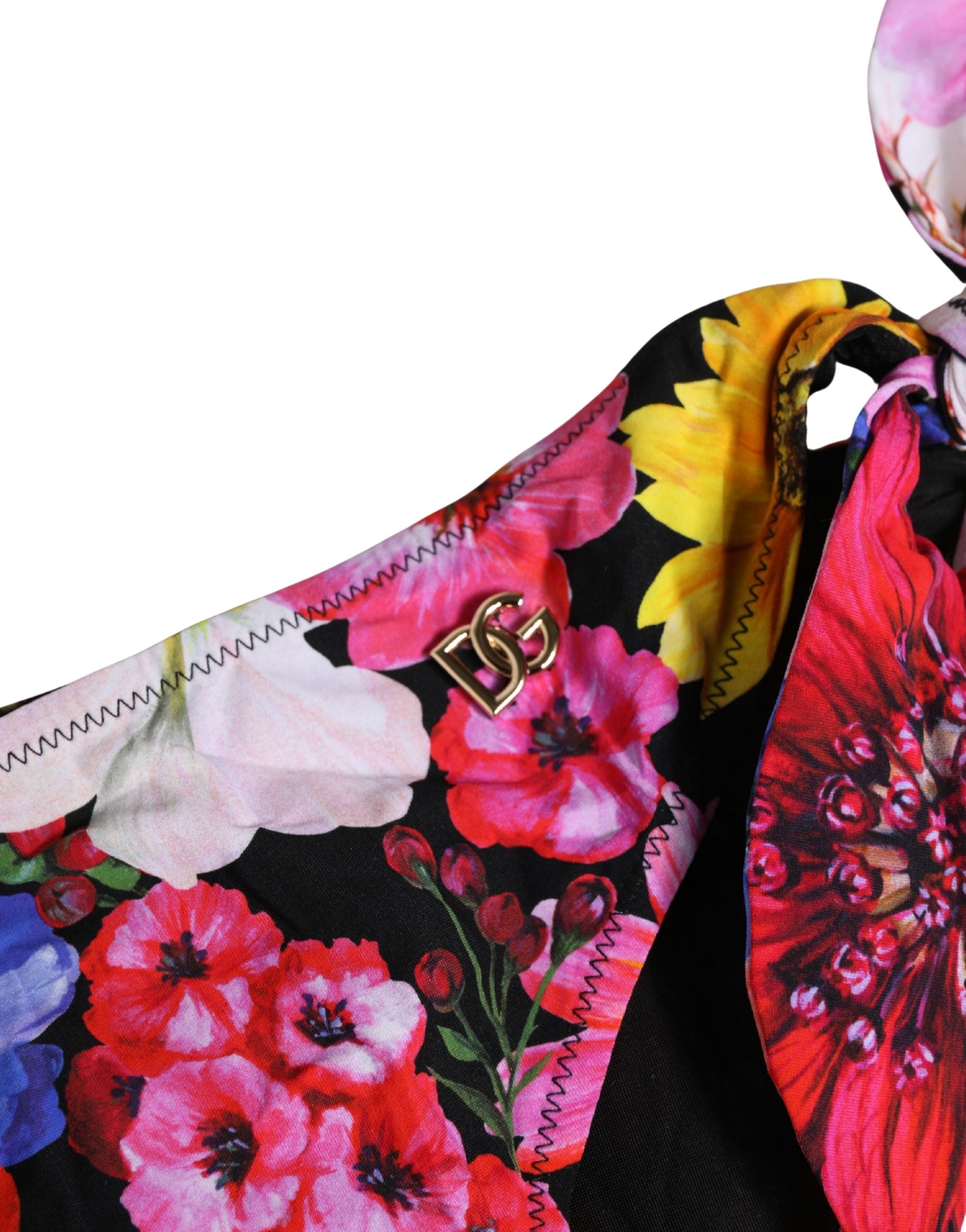 Dolce & Gabbana Black Floral Print Swimsuit Bikini Bottom Swimwear Dolce & Gabbana