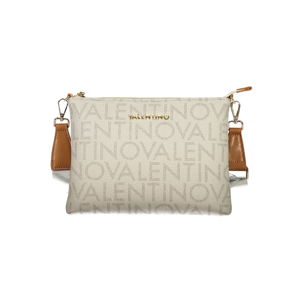 Mario Valentino Beige Polyurethane Women's Bag with Zip Closure and Strap Mario Valentino