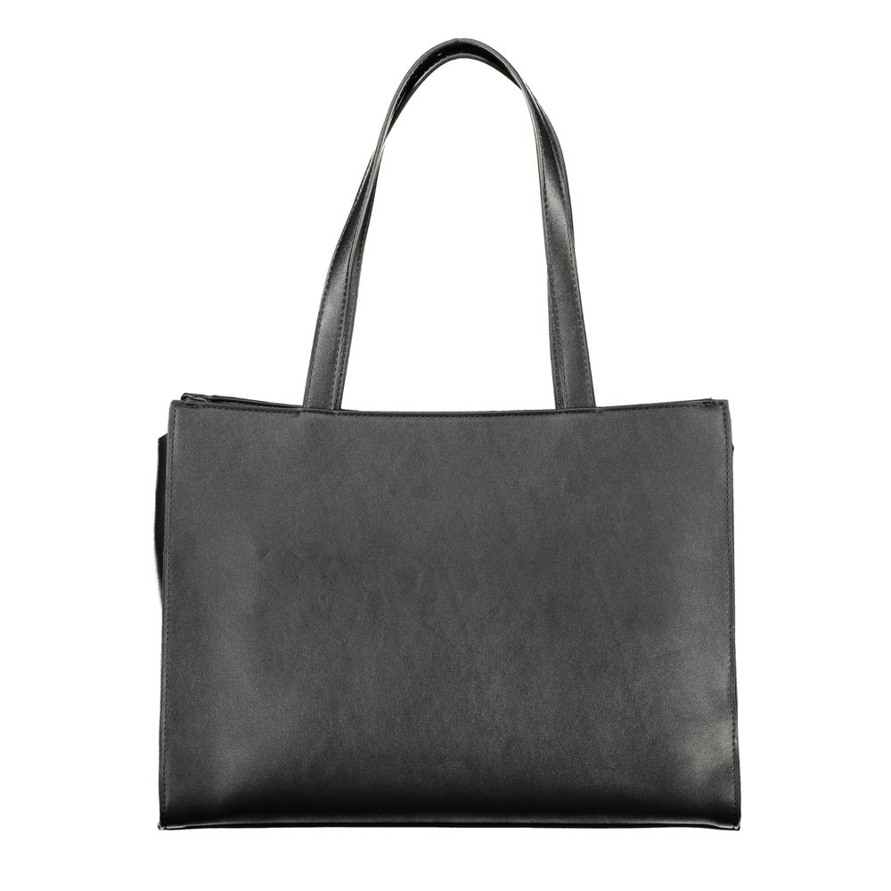 Mario Valentino Nero Polyurethane Women's Bag With Multiple Compartments Mario Valentino
