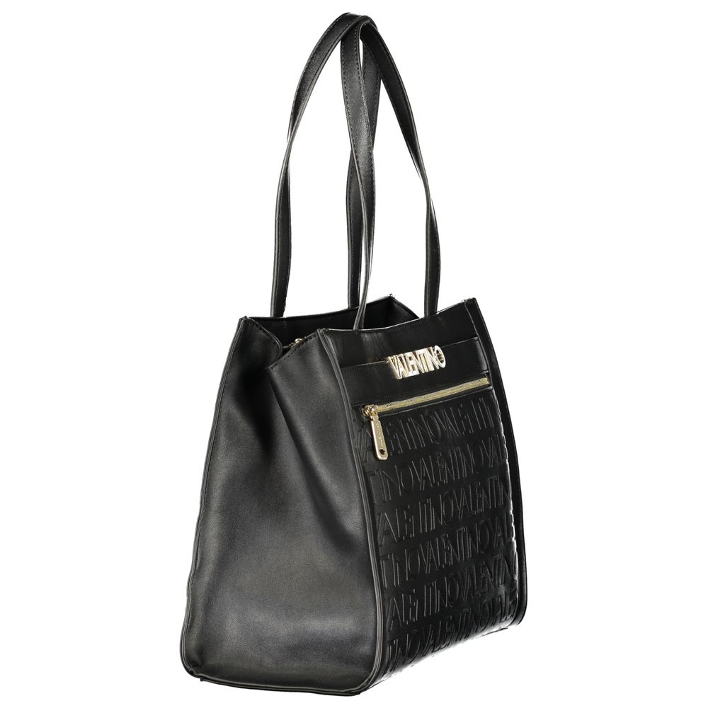 Mario Valentino Nero Polyurethane Women's Bag With Multiple Compartments Mario Valentino