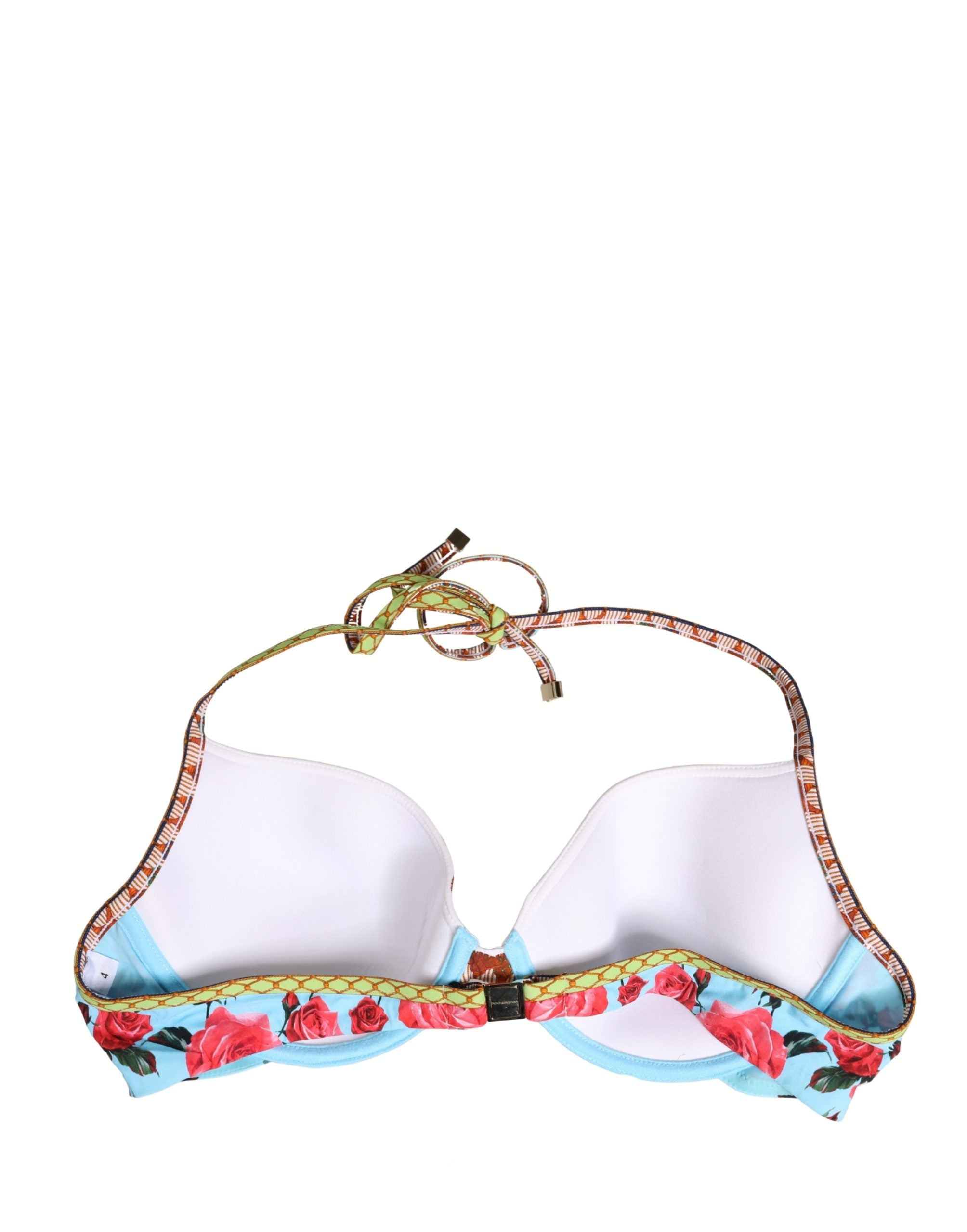 Dolce & Gabbana Multicolor Floral Print Halter Bikini Top Swimwear Dolce & Gabbana