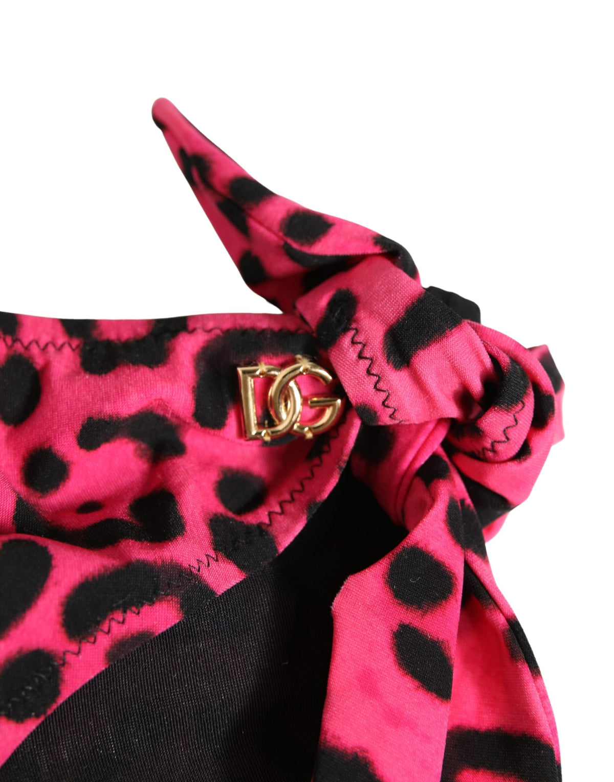 Dolce & Gabbana Pink Leopard Print Bikini Bottom Beachwear Swimwear