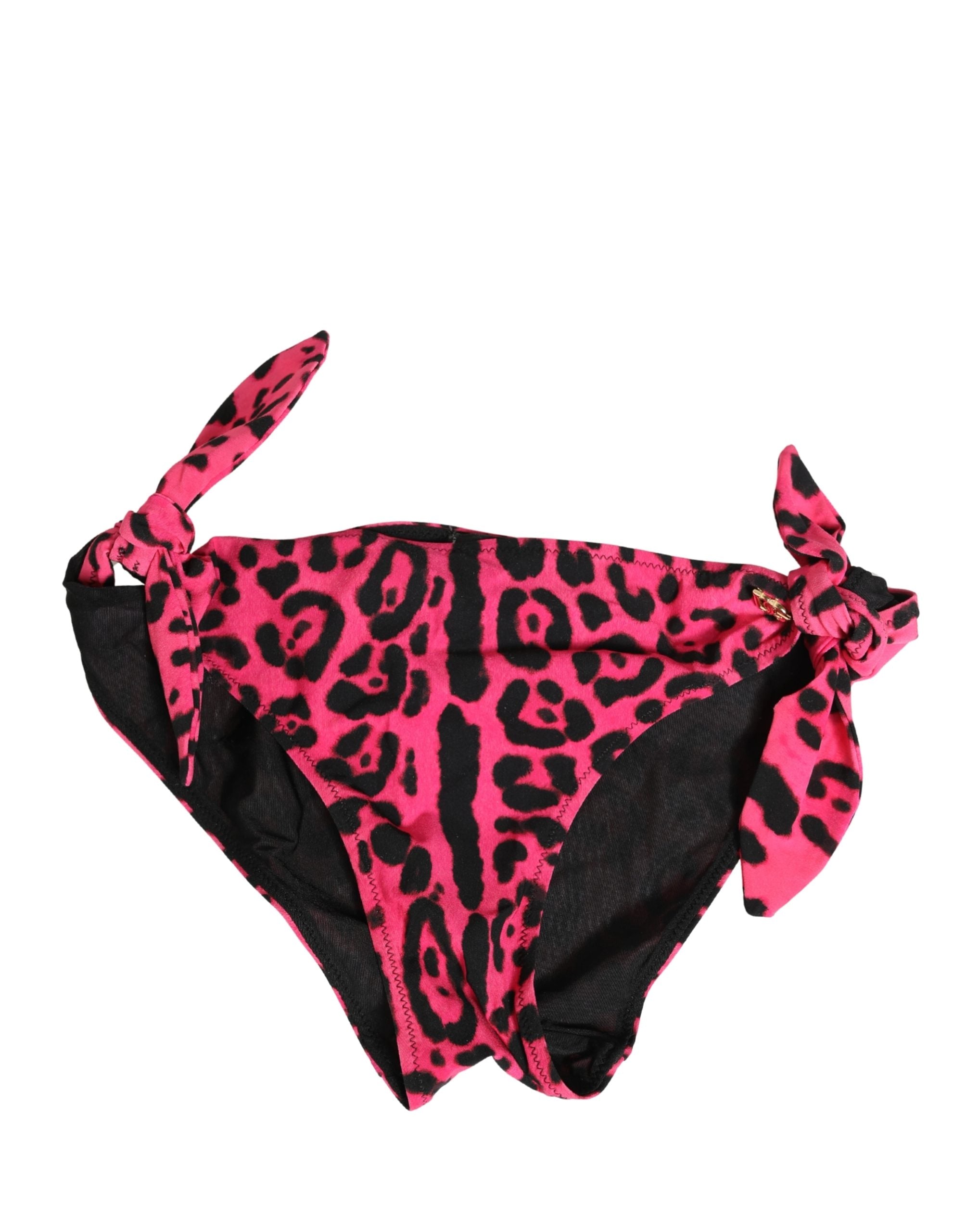 Dolce & Gabbana Pink Leopard Print Bikini Bottom Beachwear Swimwear Dolce & Gabbana