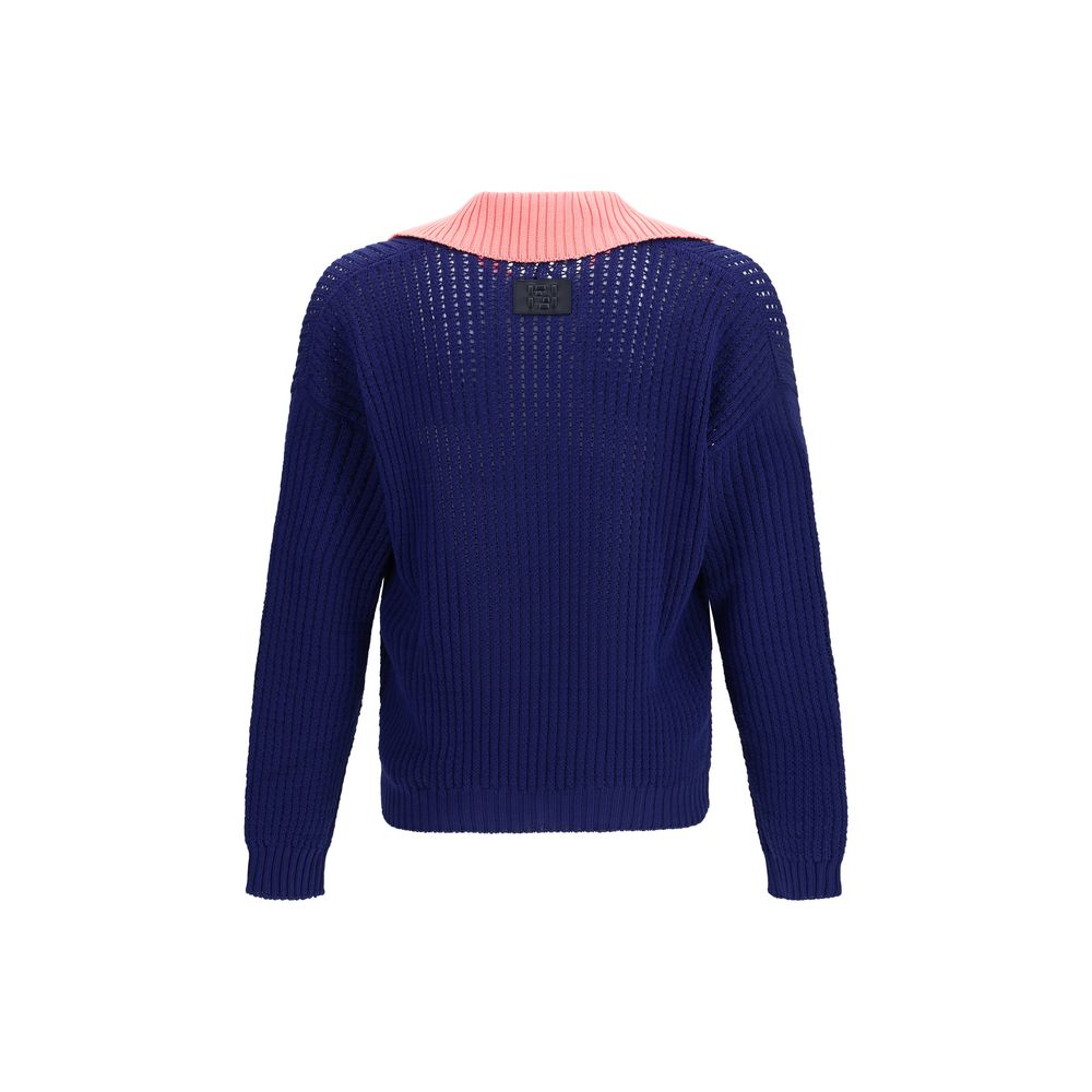 Fendi Blue Cotton Sweatshirt Fendi