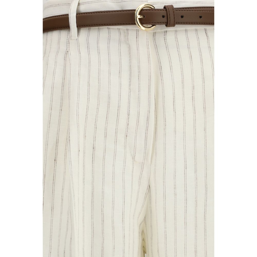 Max Mara Beige Linen Casual Pants Max Mara