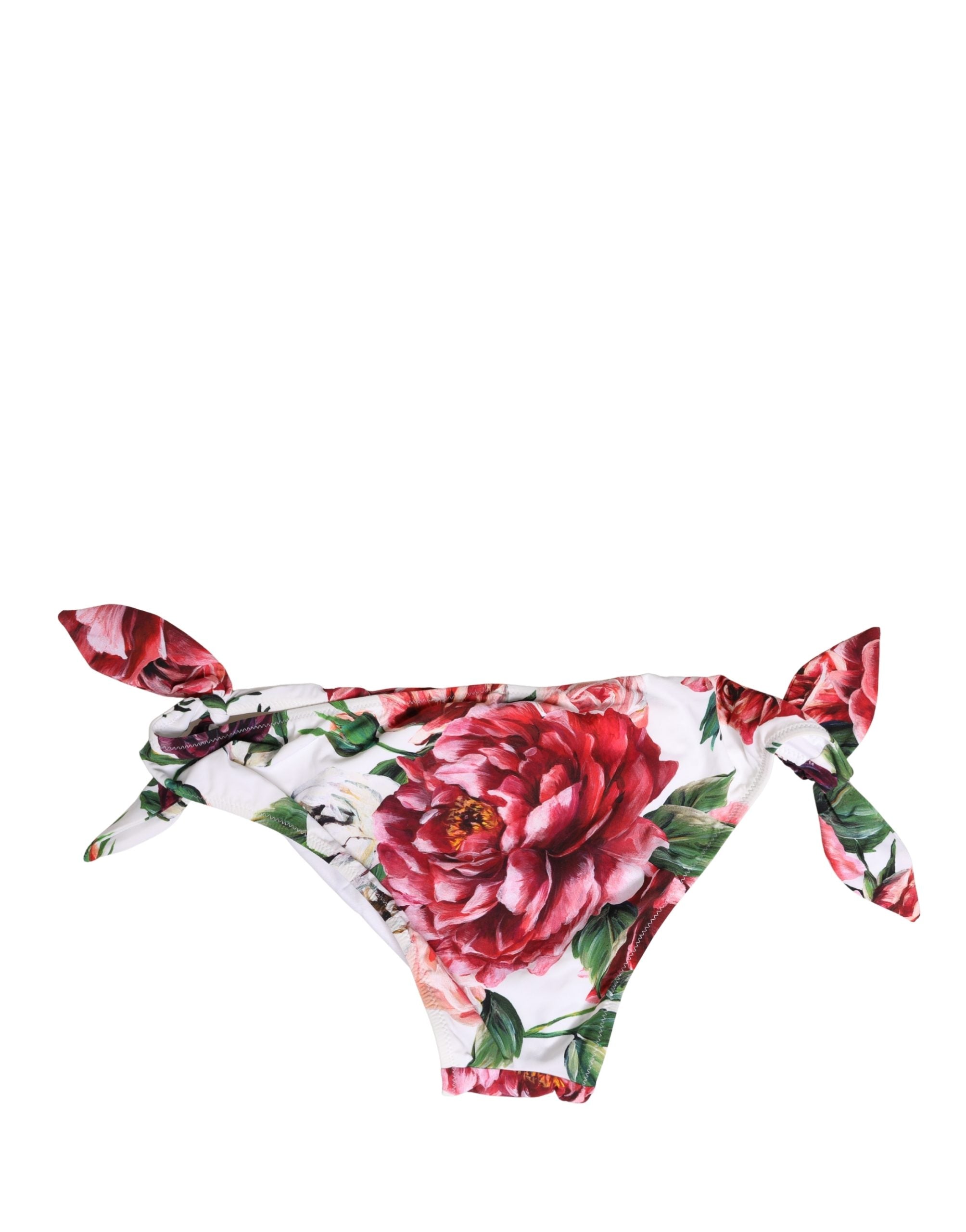 Dolce & Gabbana White Floral Print Swimsuit Bikini Bottom Swimwear Dolce & Gabbana