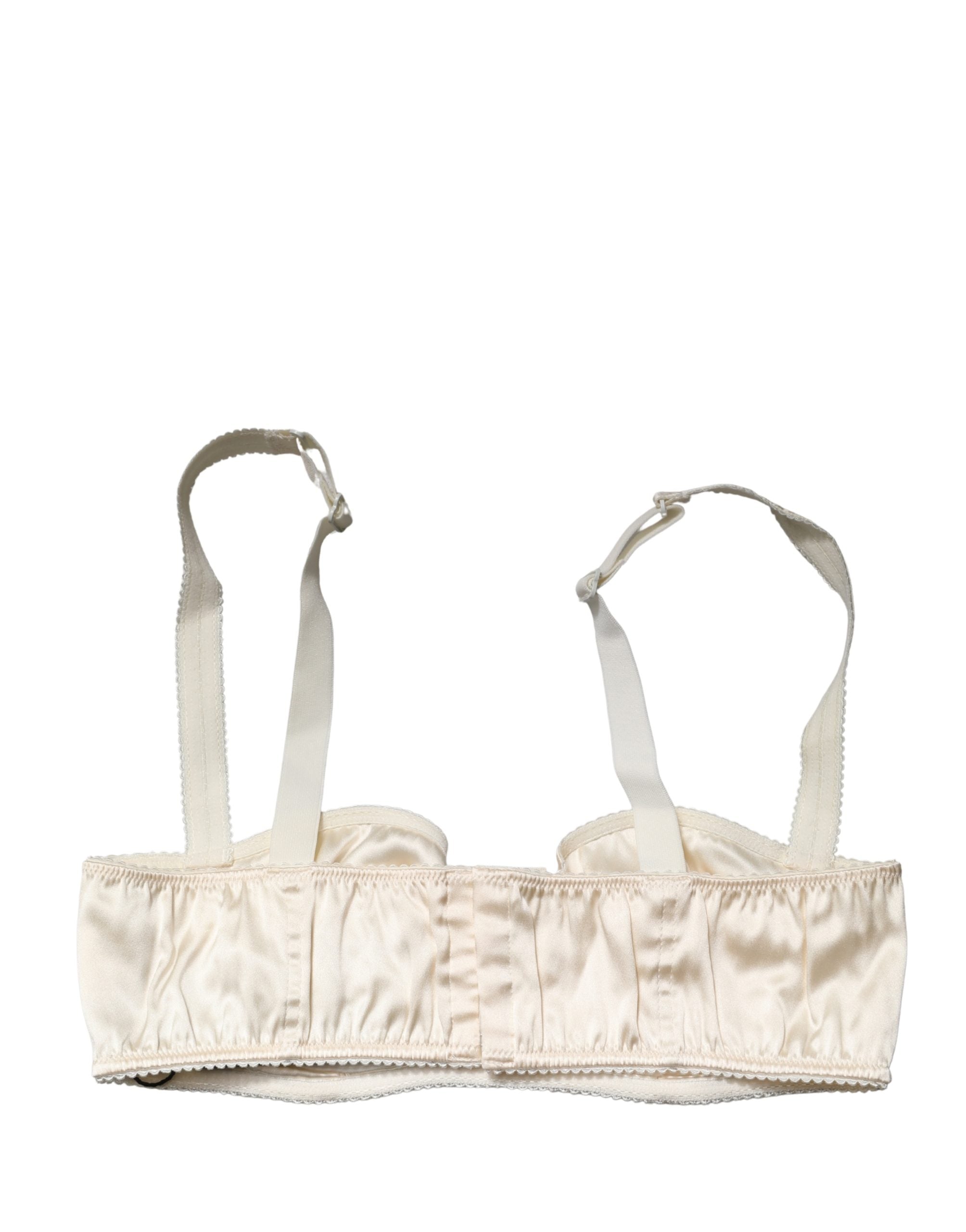 Dolce & Gabbana Off White Semi-Pad Underwire Balconette Bra Underwear Dolce & Gabbana