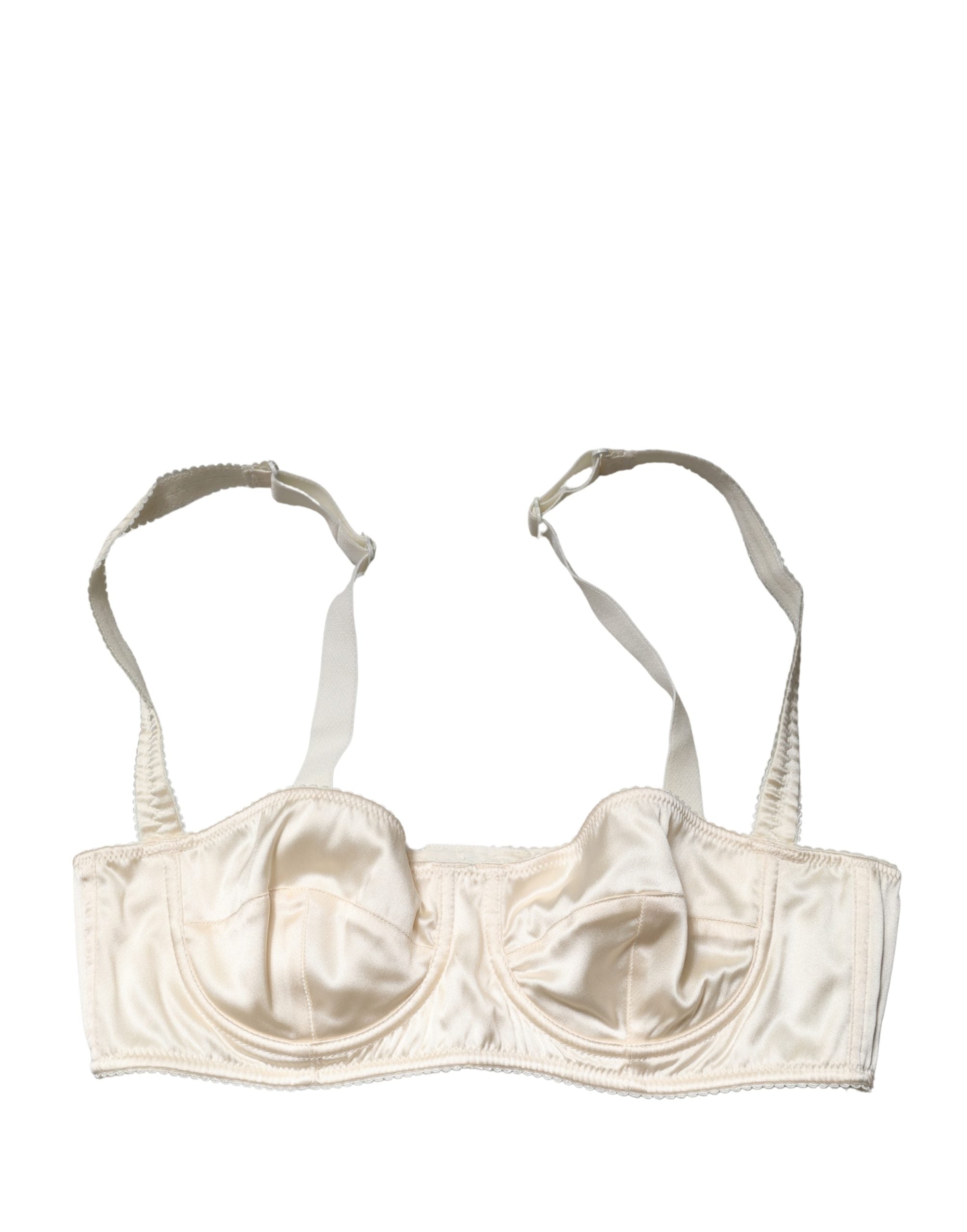 Dolce & Gabbana Off White Semi-Pad Underwire Balconette Bra Underwear Dolce & Gabbana