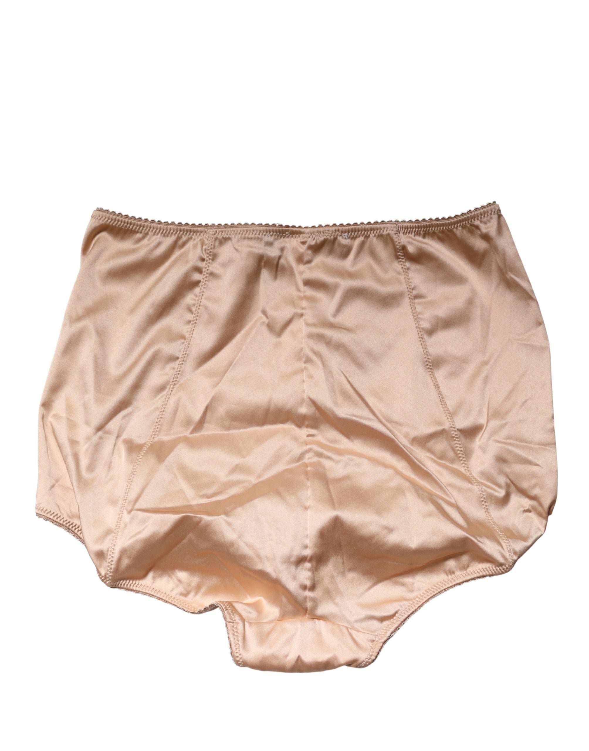 Dolce & Gabbana Beige Silk Blend High Waist Girdle Panty Underwear Dolce & Gabbana