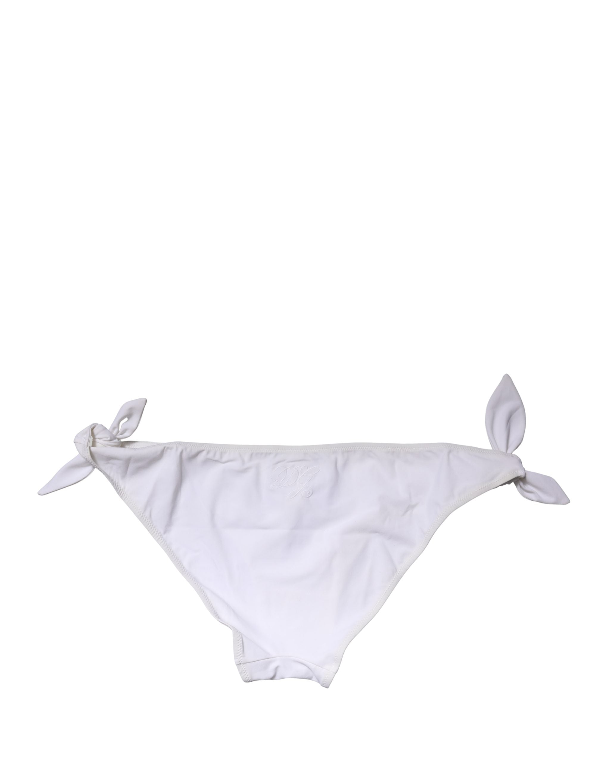 Dolce & Gabbana White Side-Tie Bikini Bottom Swimsuit Swimwear Dolce & Gabbana
