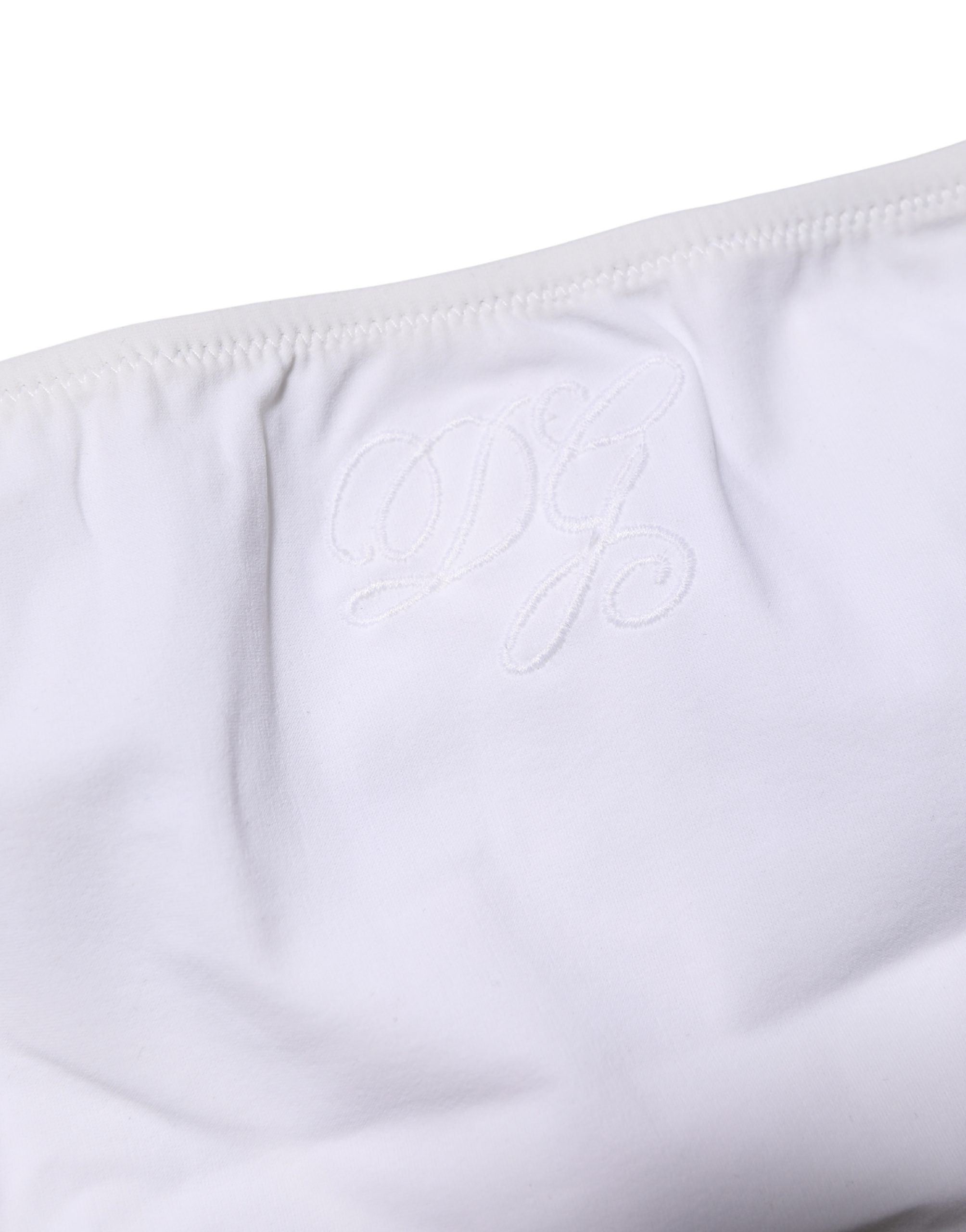 Dolce & Gabbana White Nylon Stretch Mid Waist Brief Panty Underwear Dolce & Gabbana