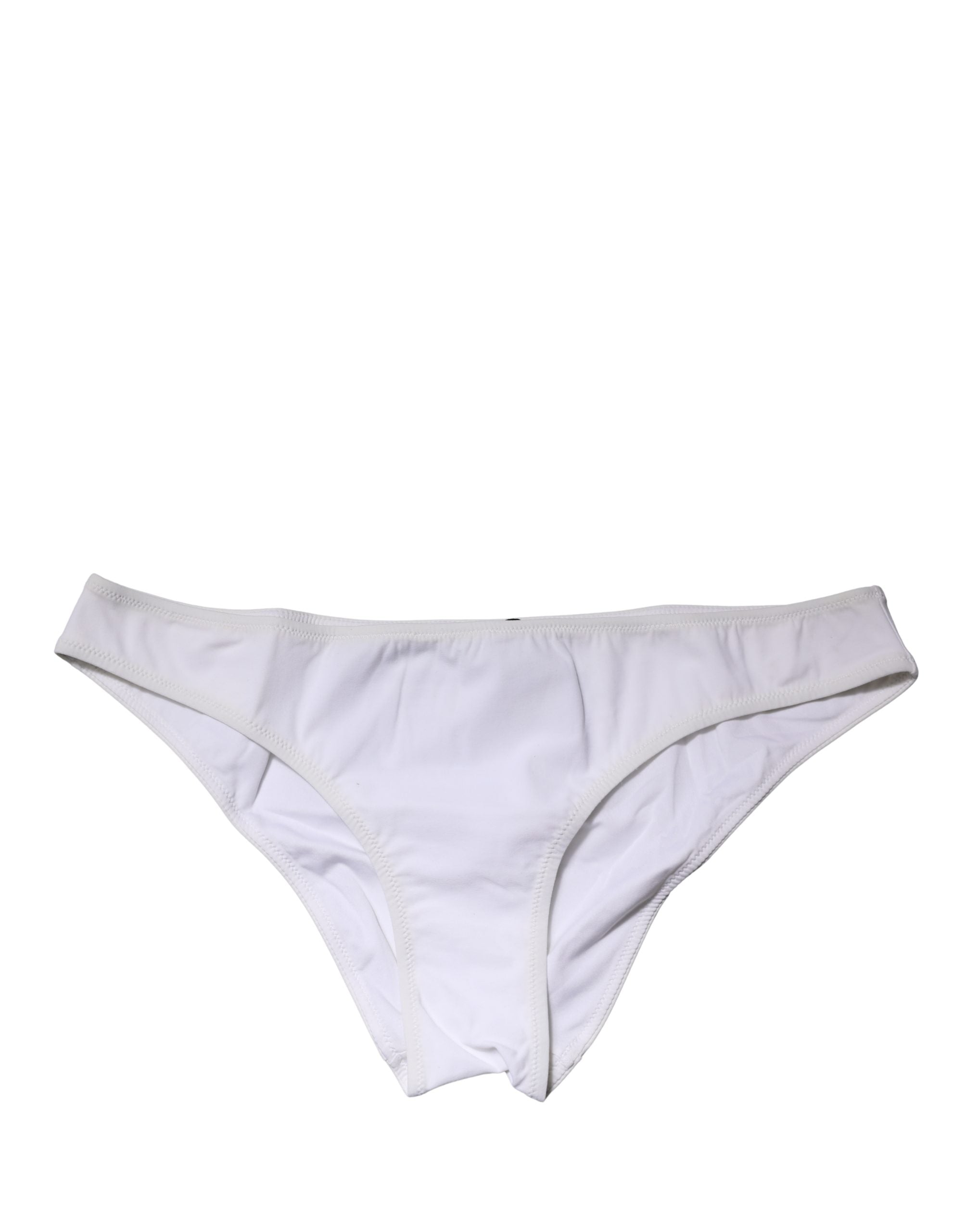 Dolce & Gabbana White Nylon Stretch Mid Waist Brief Panty Underwear Dolce & Gabbana