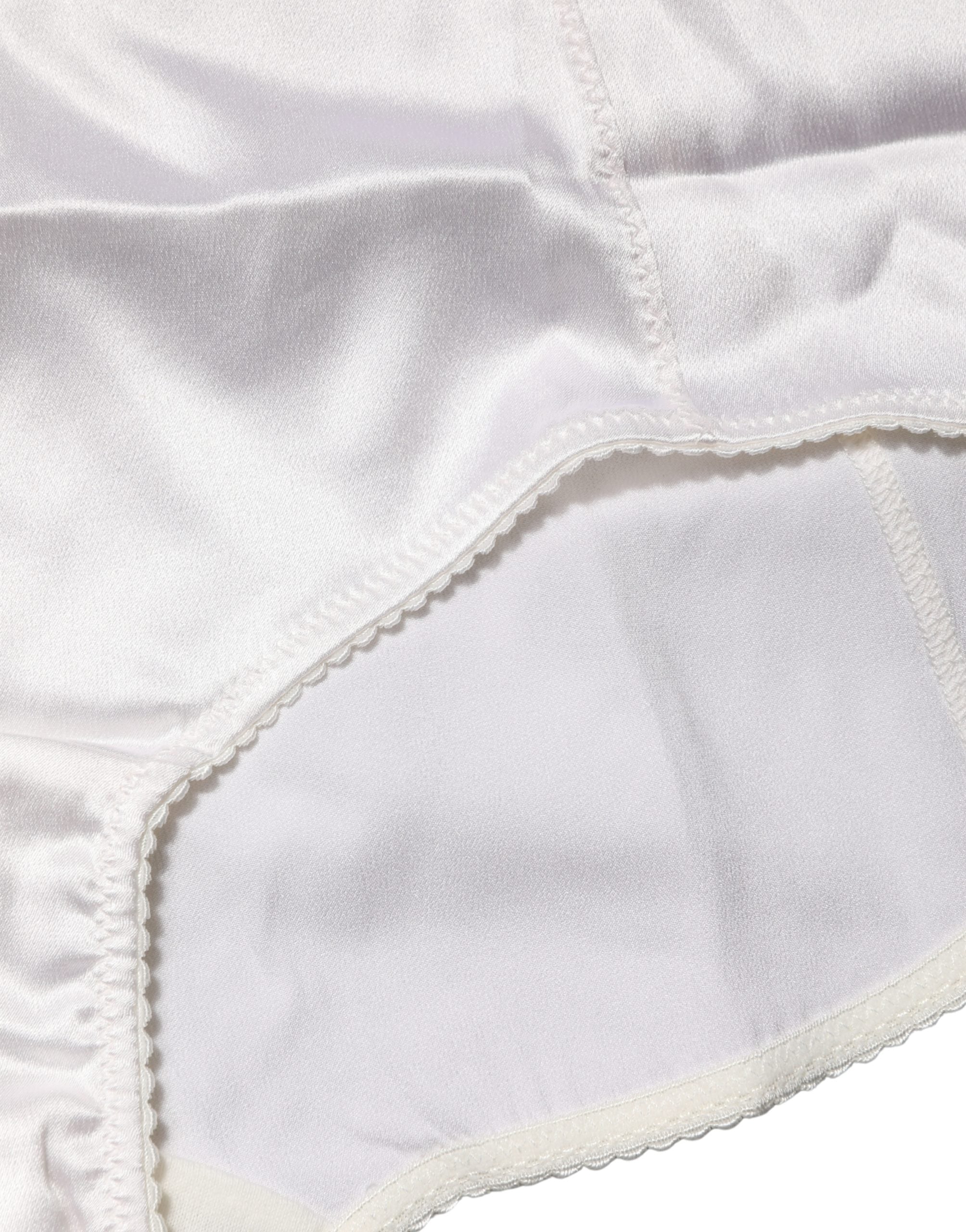 Dolce & Gabbana White Silk Blend High Waist Girdle Panty Underwear Dolce & Gabbana