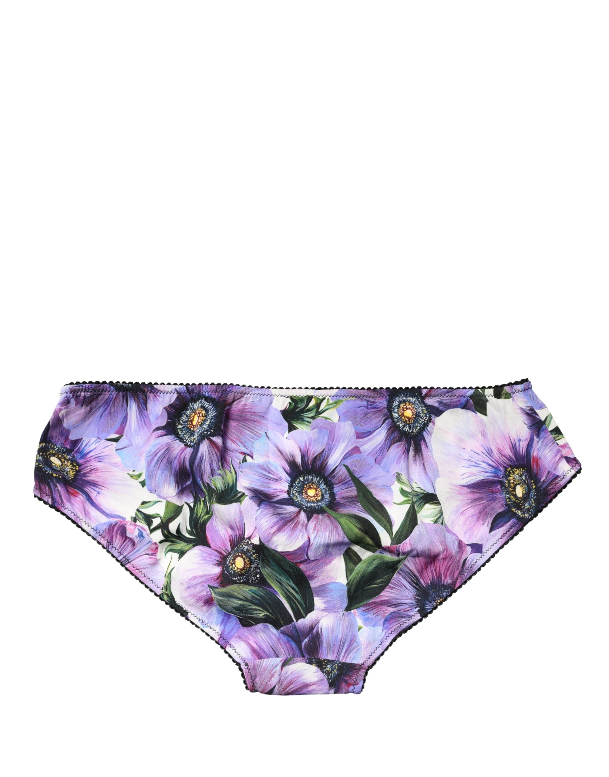 Dolce & Gabbana Multicolor Floral Mid Waist Brief Panty Underwear Dolce & Gabbana